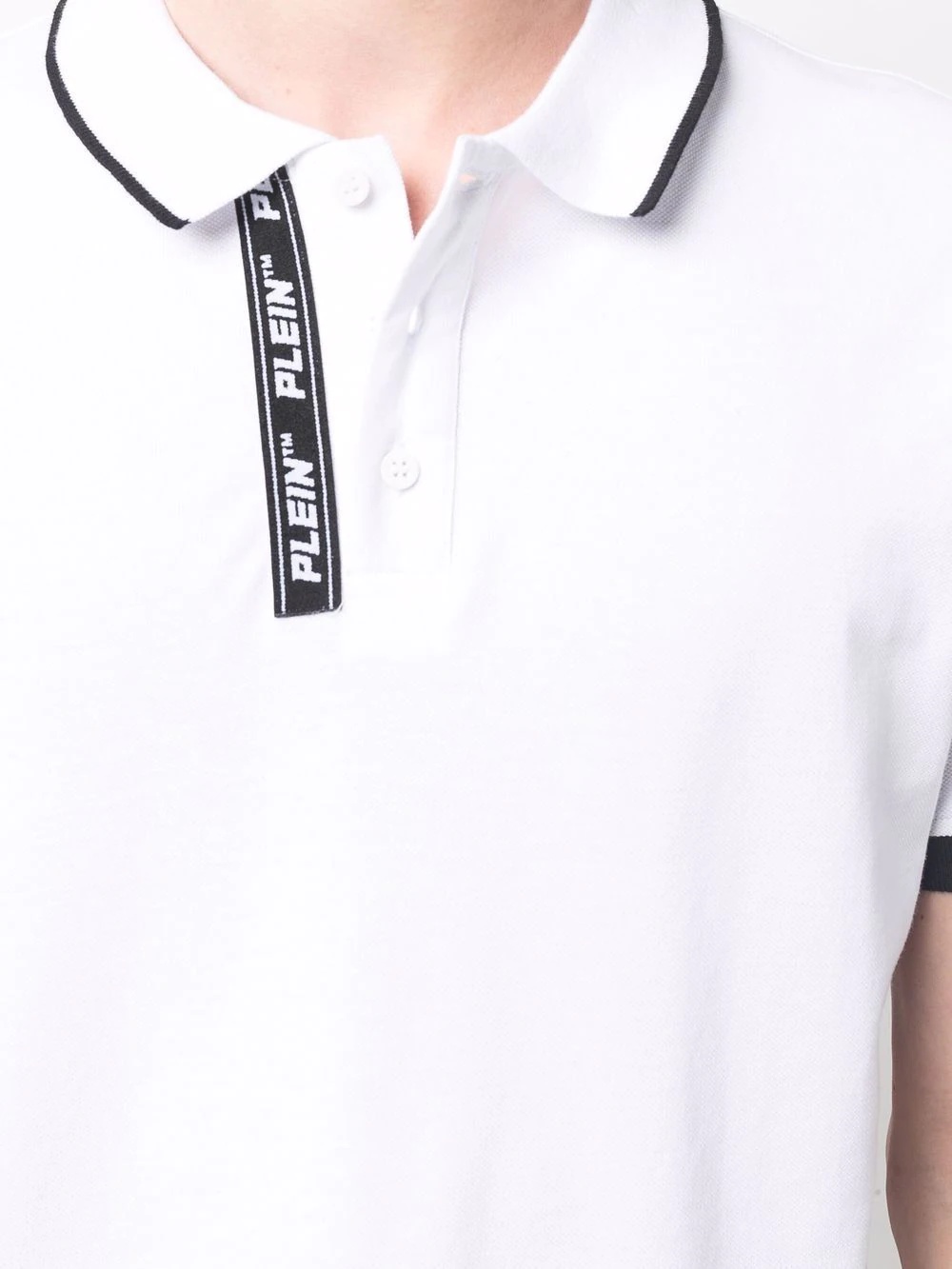 logo-tape detail polo shirt - 5