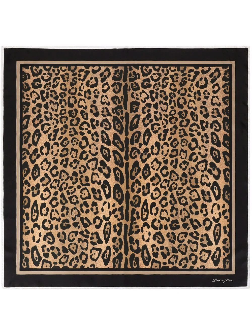 leopard-print silk scarf - 1