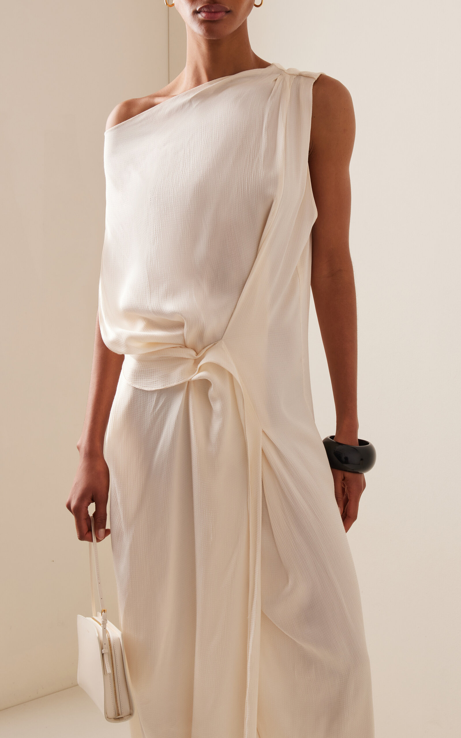 Ardea Draped Seeksucker Maxi Dress neutral - 3