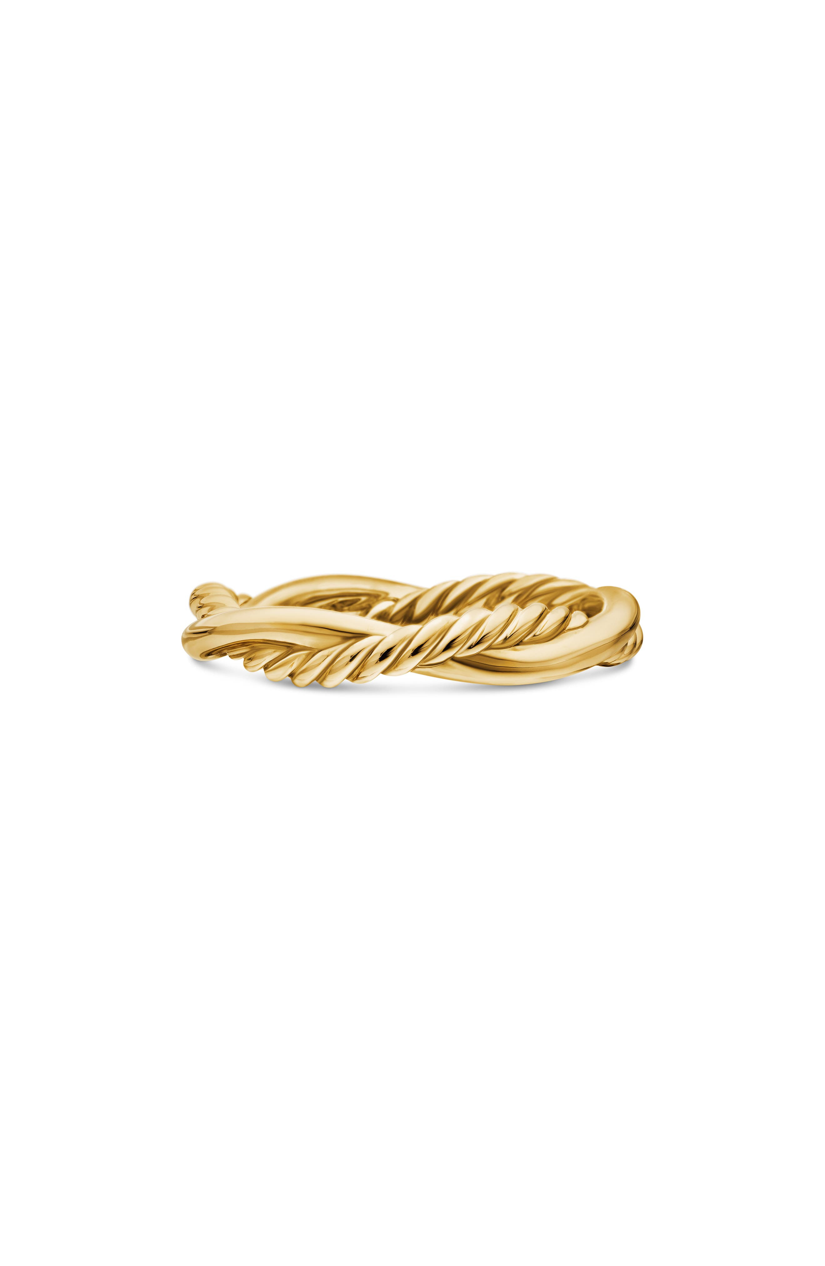 David Yurman Petite Infinity Twisted Ring in 18K Yellow Gold with Pavé Diamonds in Diamond/Yellow Go - 7