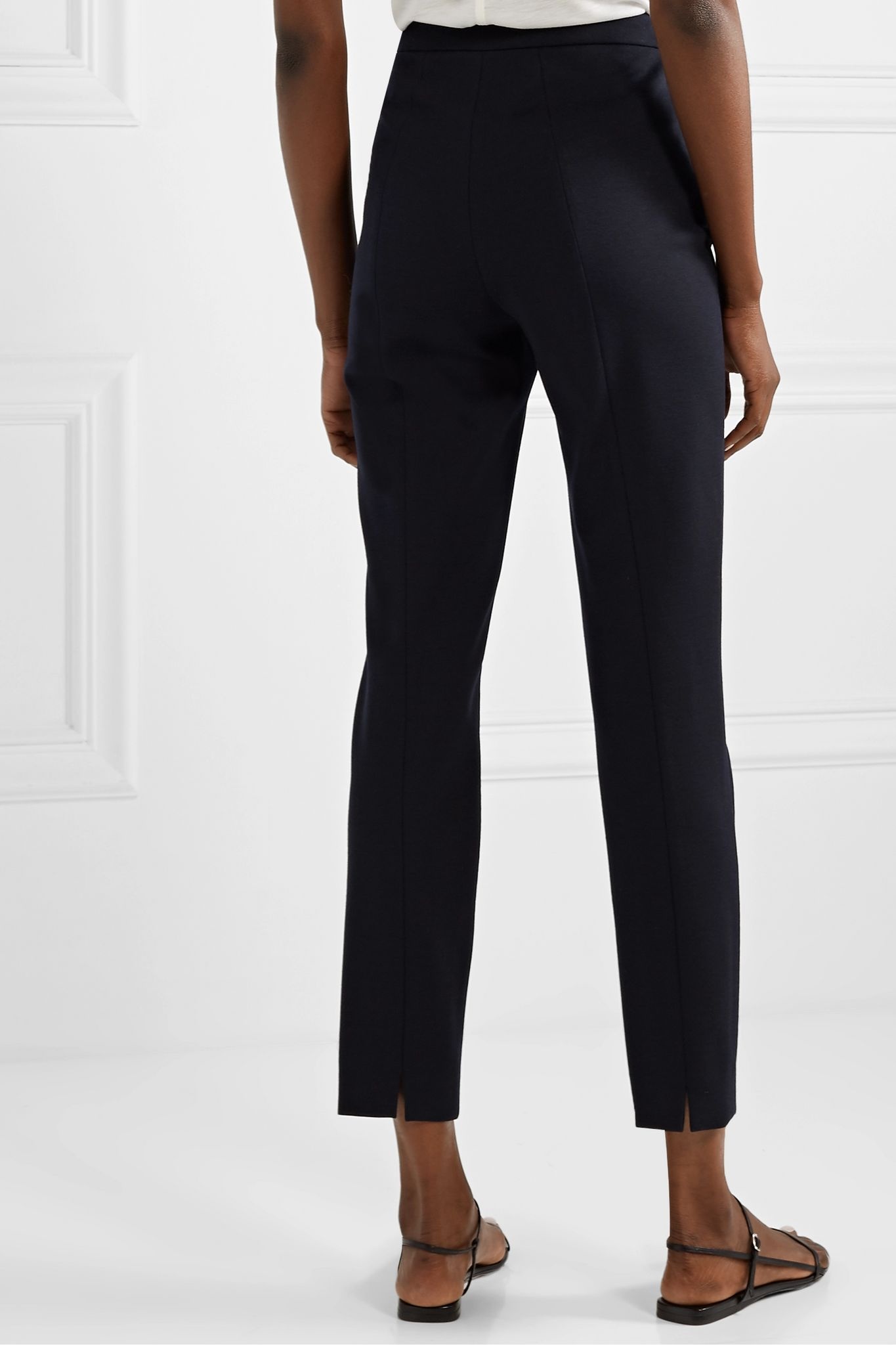 Wool-blend straight-leg pants - 8