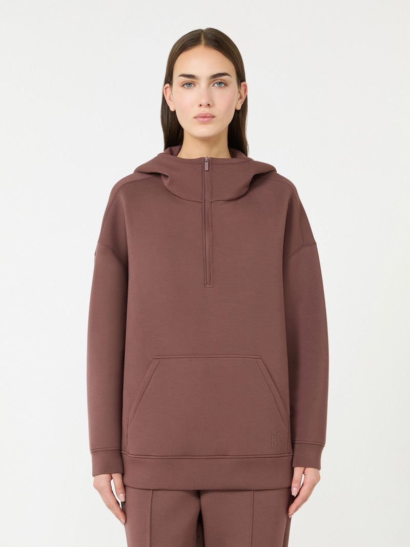 RADURA Long scuba jersey sweatshirt - BROWN 3