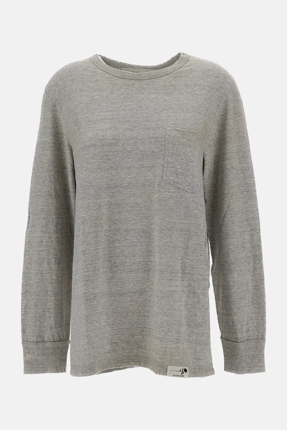 UNISEX LONG-SLEEVE COTTON SLUB T-SHIRT WITH MINI POCKET - 1