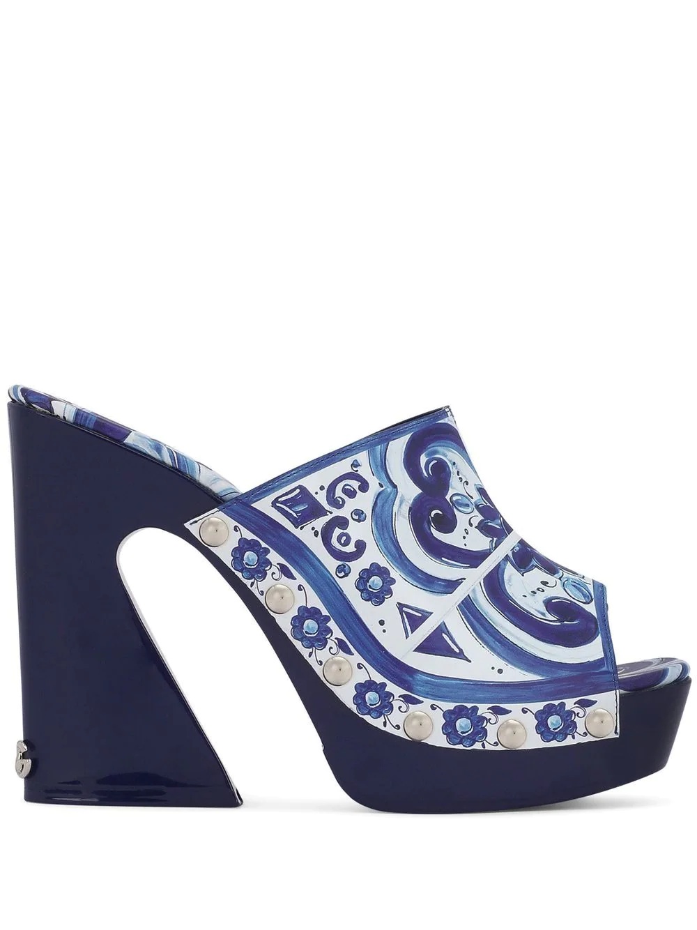 Majolica-print mules - 1