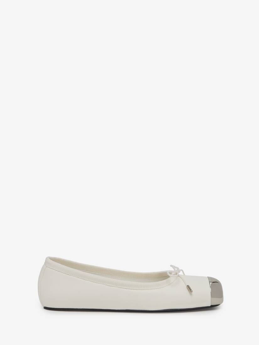 Punk Ballet Flat in Ivory - 1