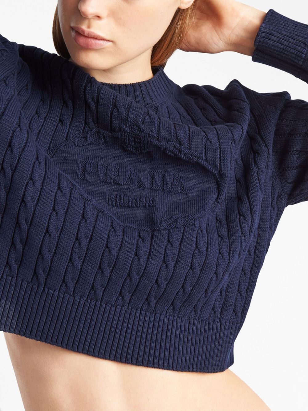 intarsia-logo cropped jumper - 5