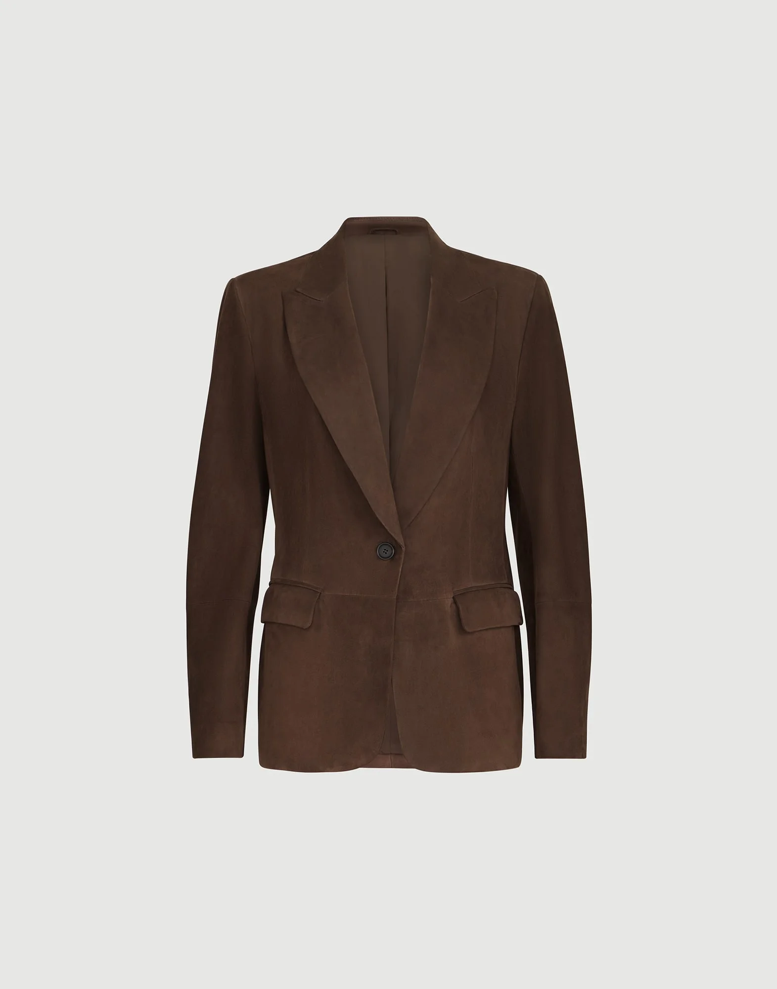 Suede blazer with monili - 1