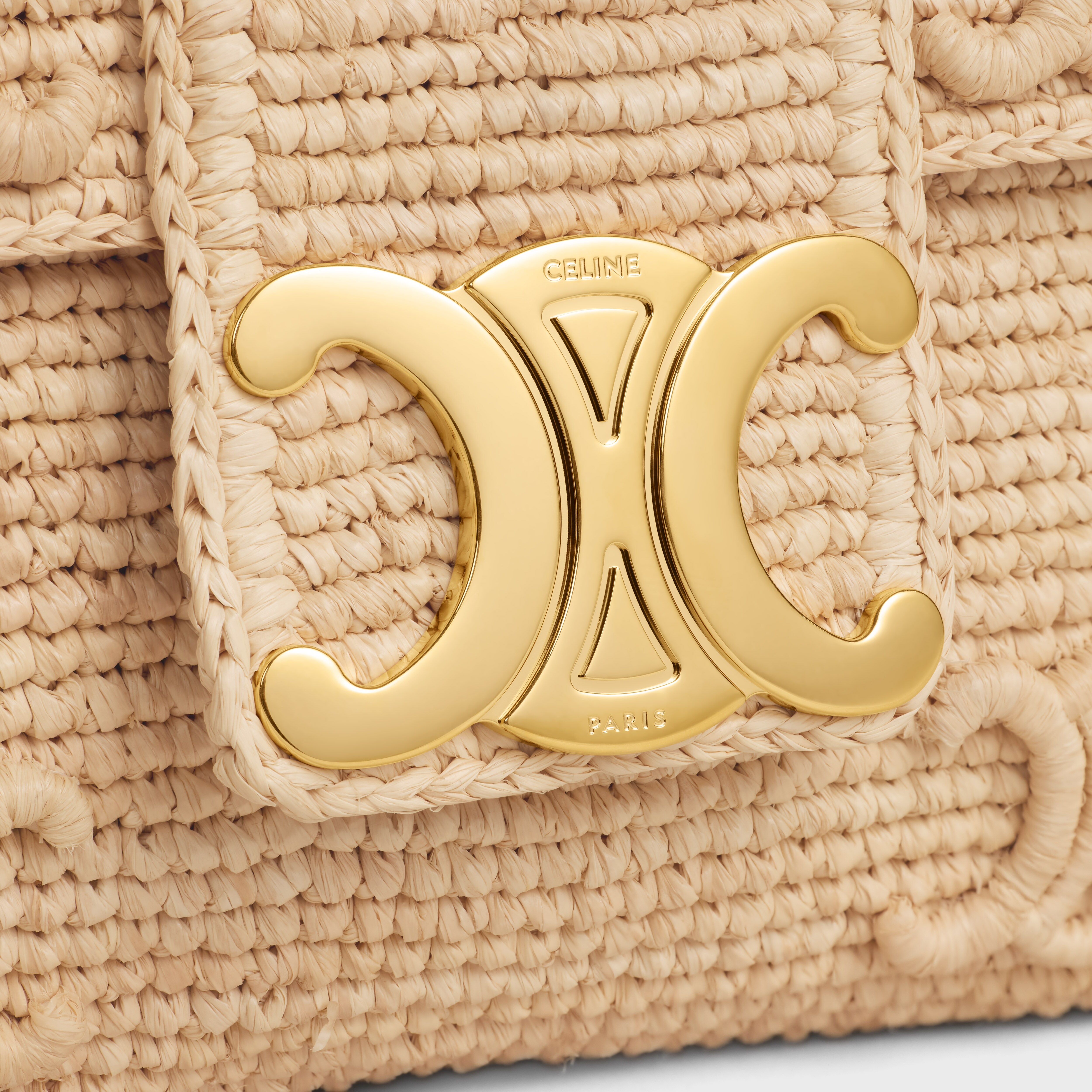 Medium Celine Victoire Bag IN RAFFIA WITH TRIOMPHE EMBROIDERIES - 5