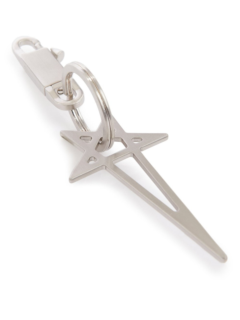 Silver Pentagram Keychain 3