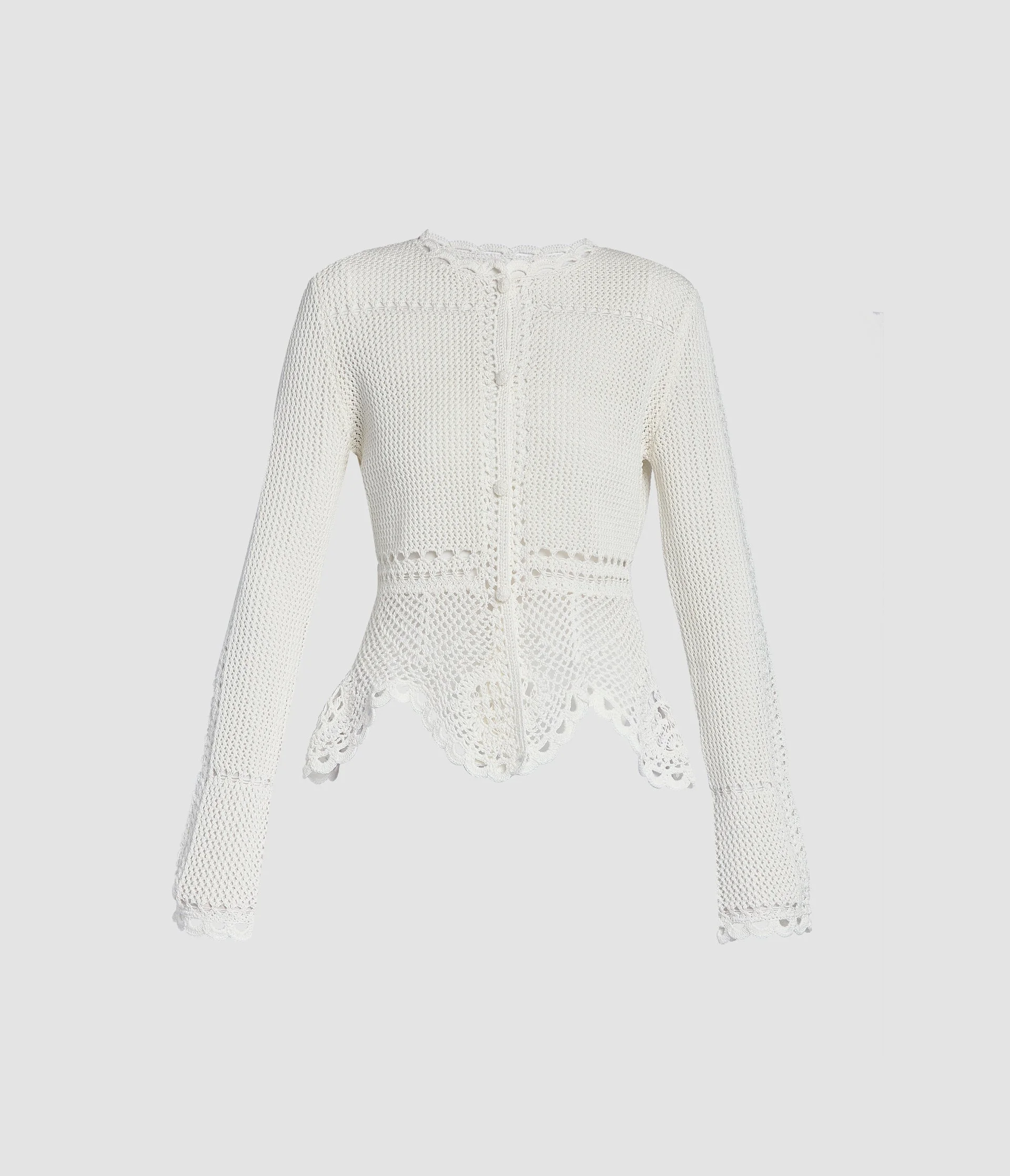 COTTON CROCHET PEPLUM CARDIGAN - 1