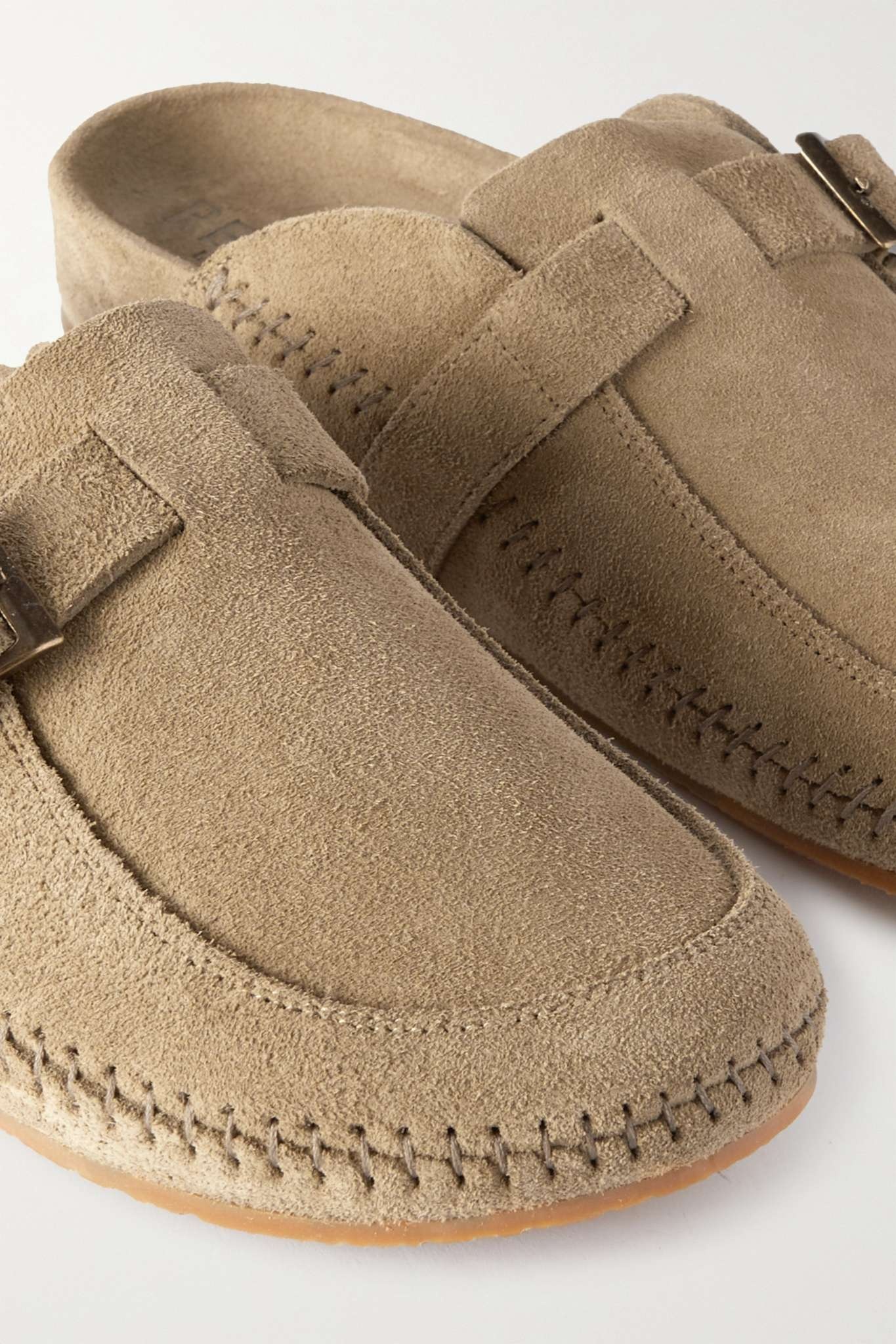 Buckled suede slippers - 4