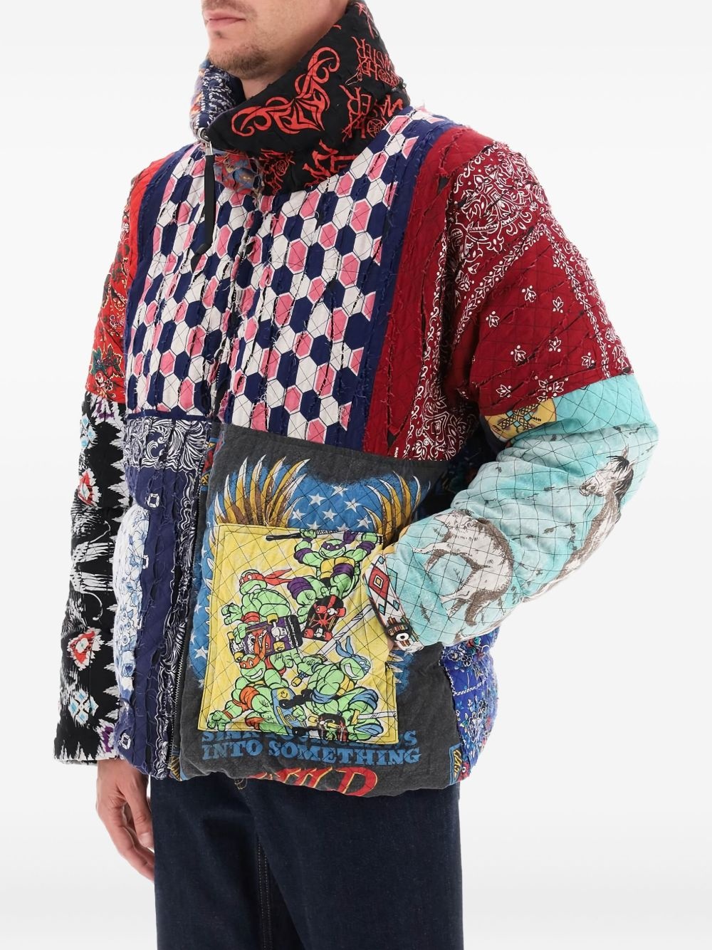 bandana-print jacket - 4