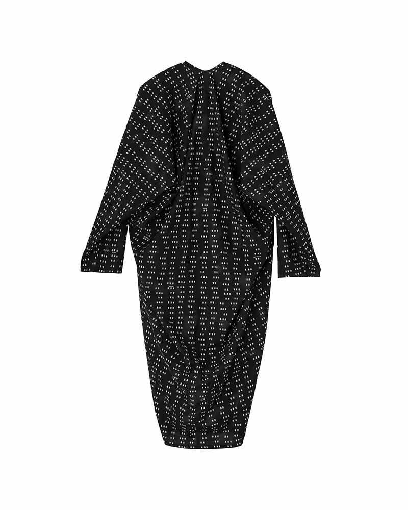 RUANA KHADI DRESS L/S IRIS BLACK - 2