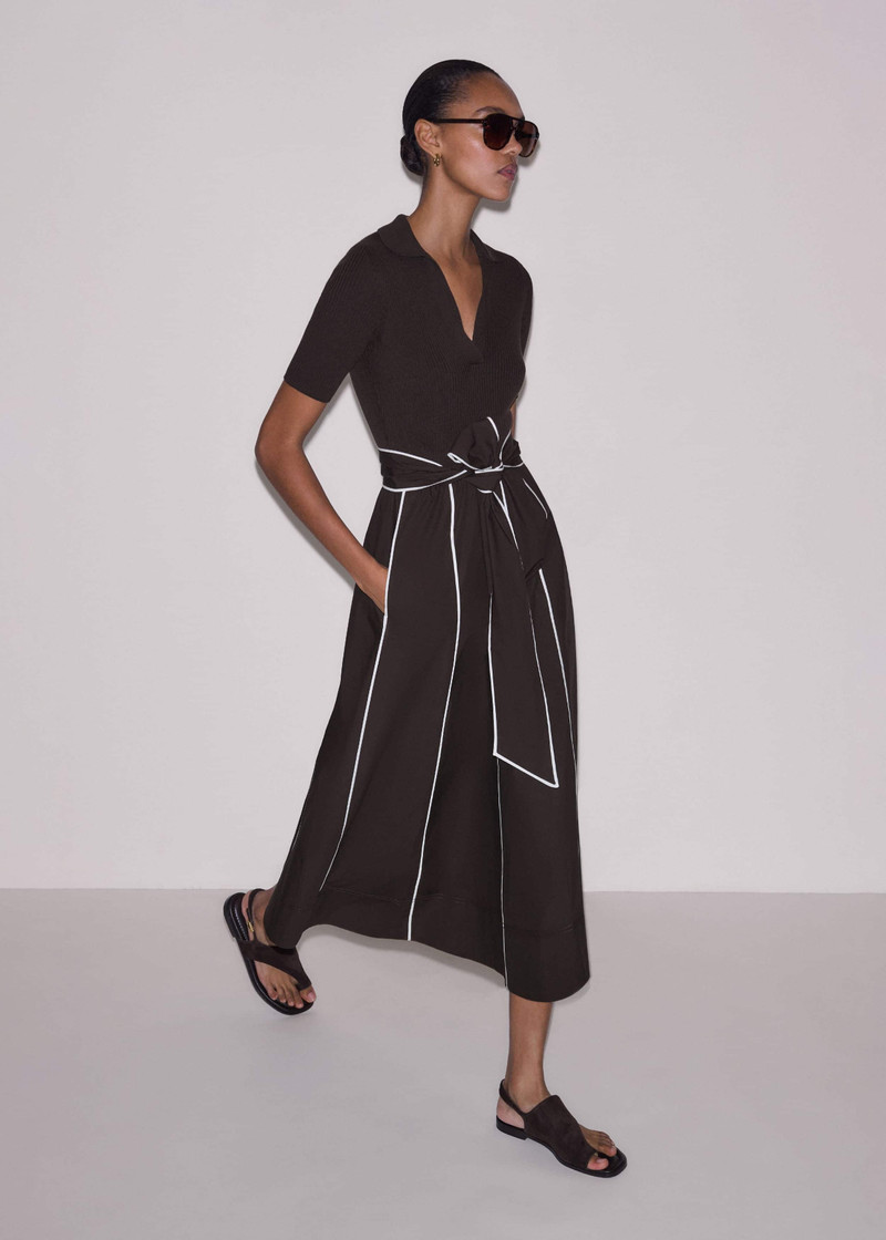 ME+EM Mixed Media Midi Dress outlook