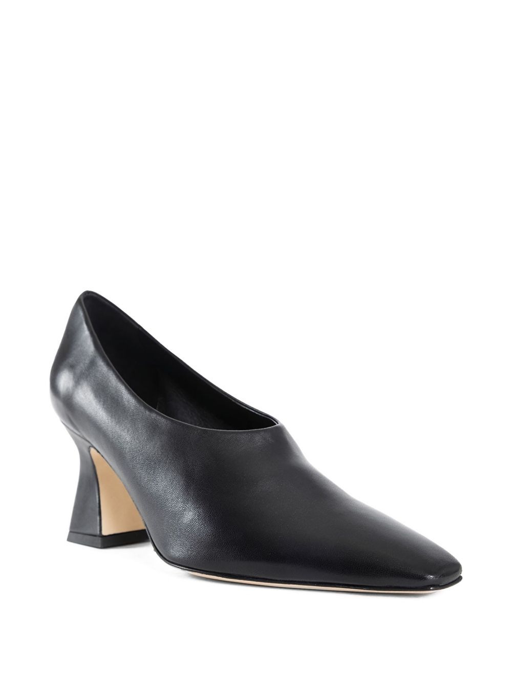 60mm square toe leather loafers - 3