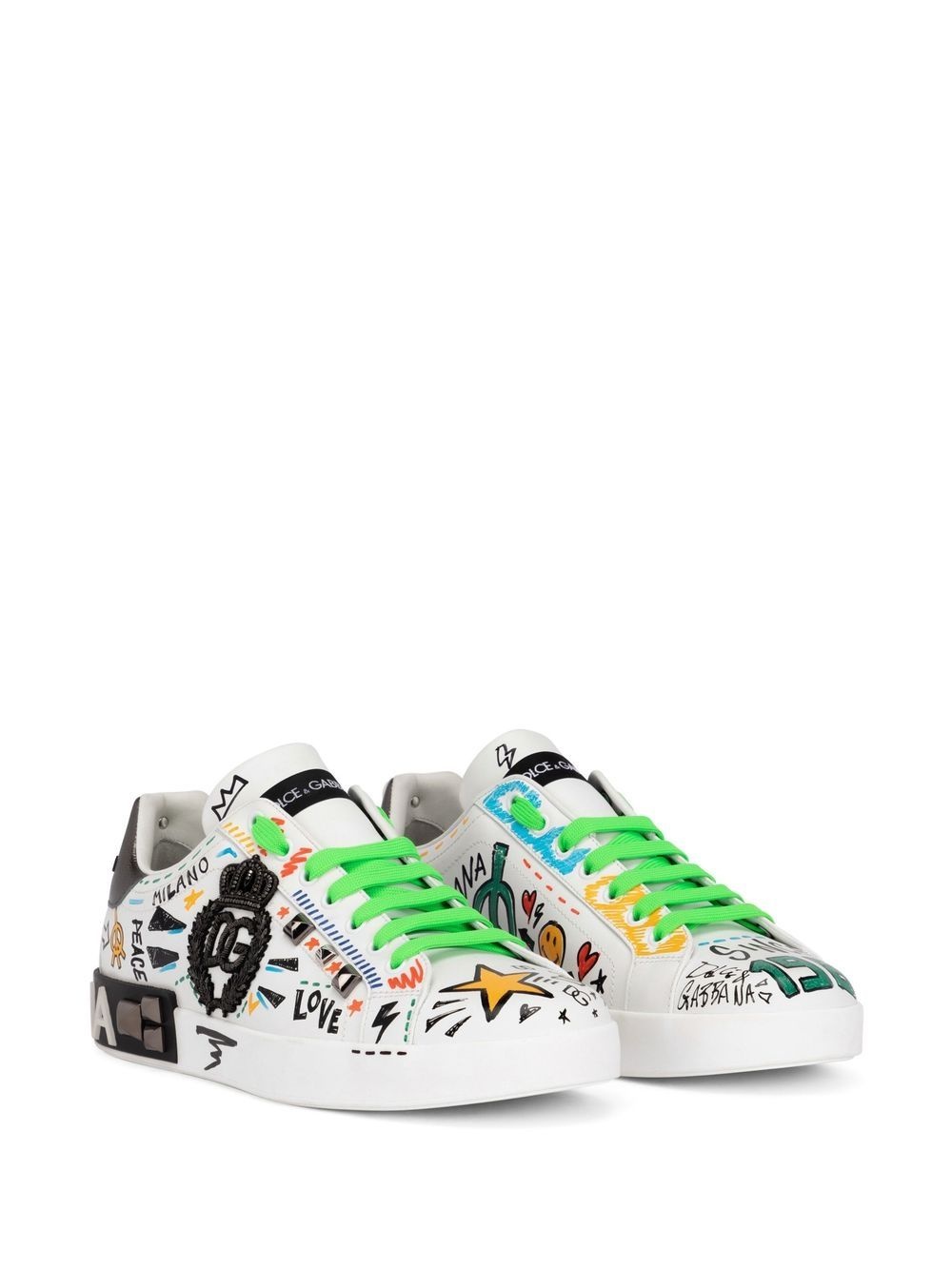 graffiti-print low-top sneakers - 2