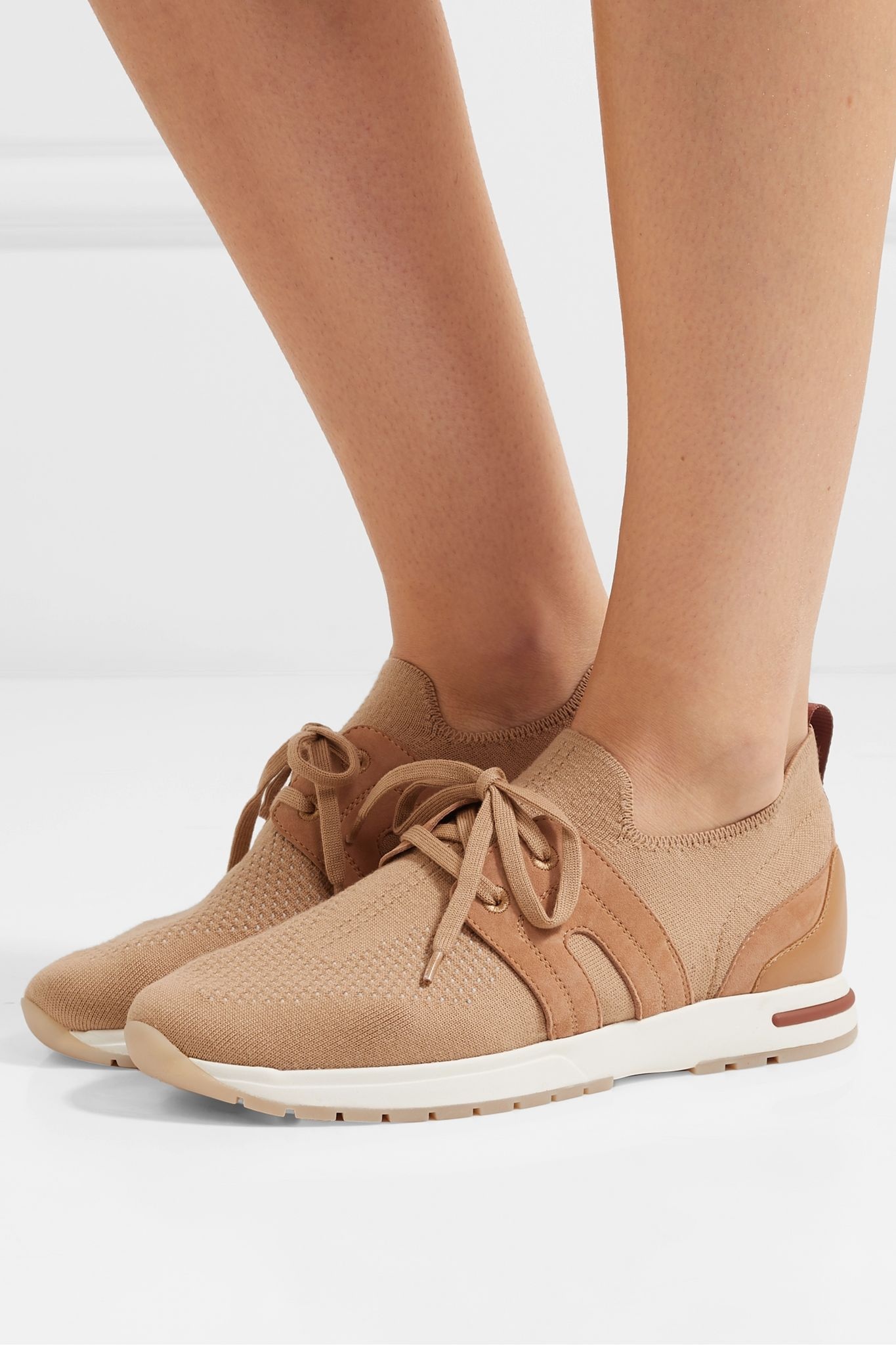 Flexy Lady cashmere, suede and leather sneakers - 2