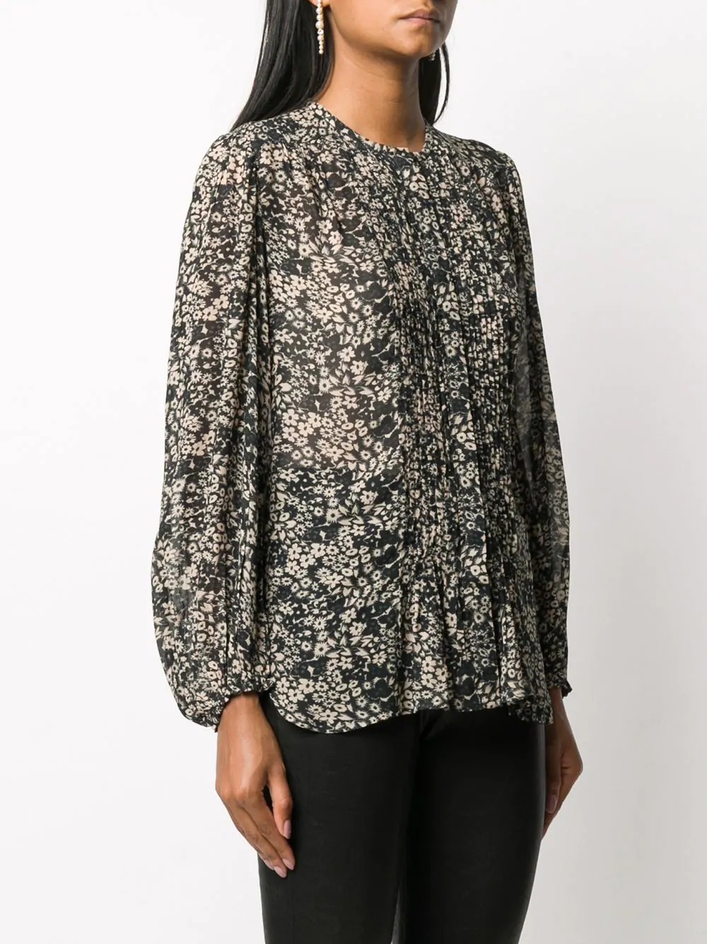 floral-print blouse - 4