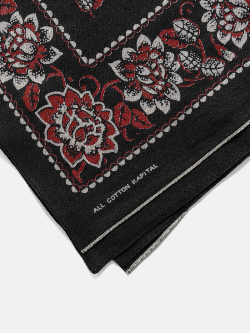 Kapital Fastcolor Selvedge Bandanna (ROCKWELL FLOWER) Black outlook