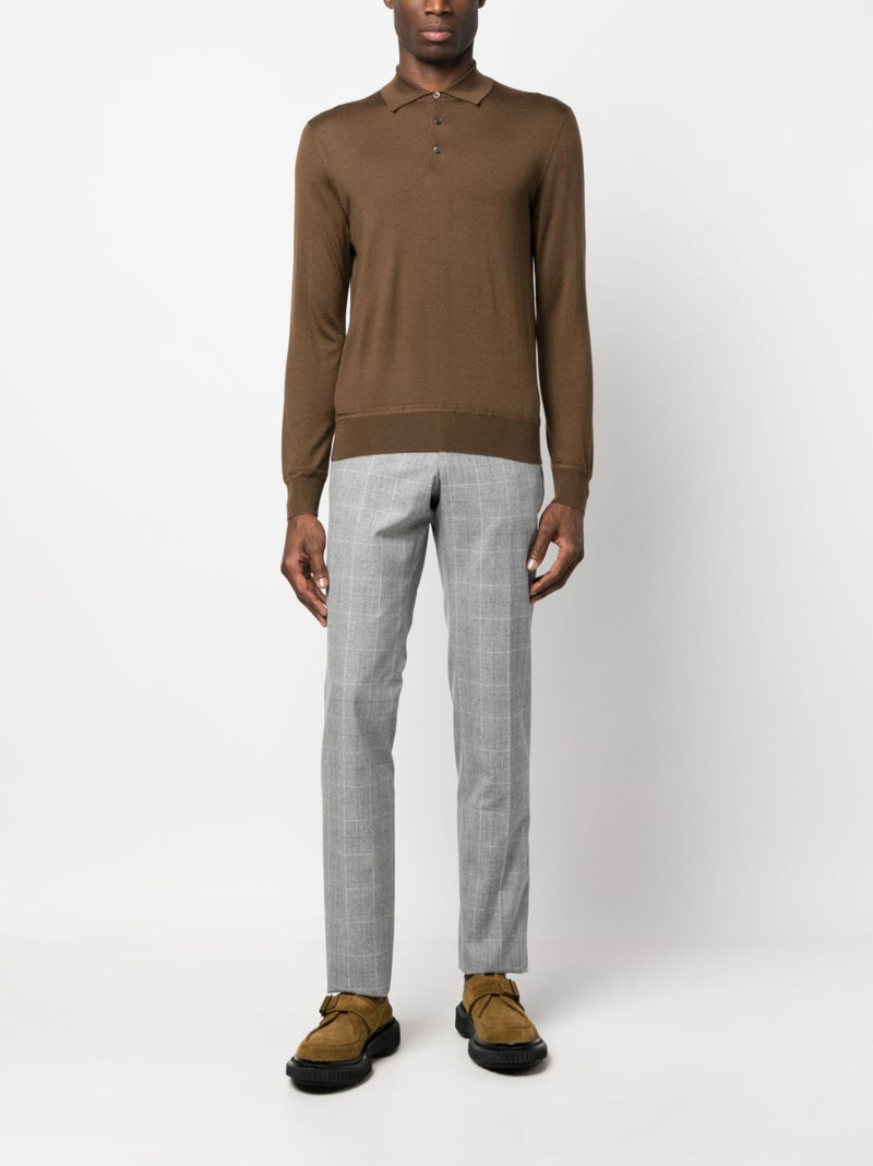 CORNELIANI grid-pattern straight-leg trousers outlook