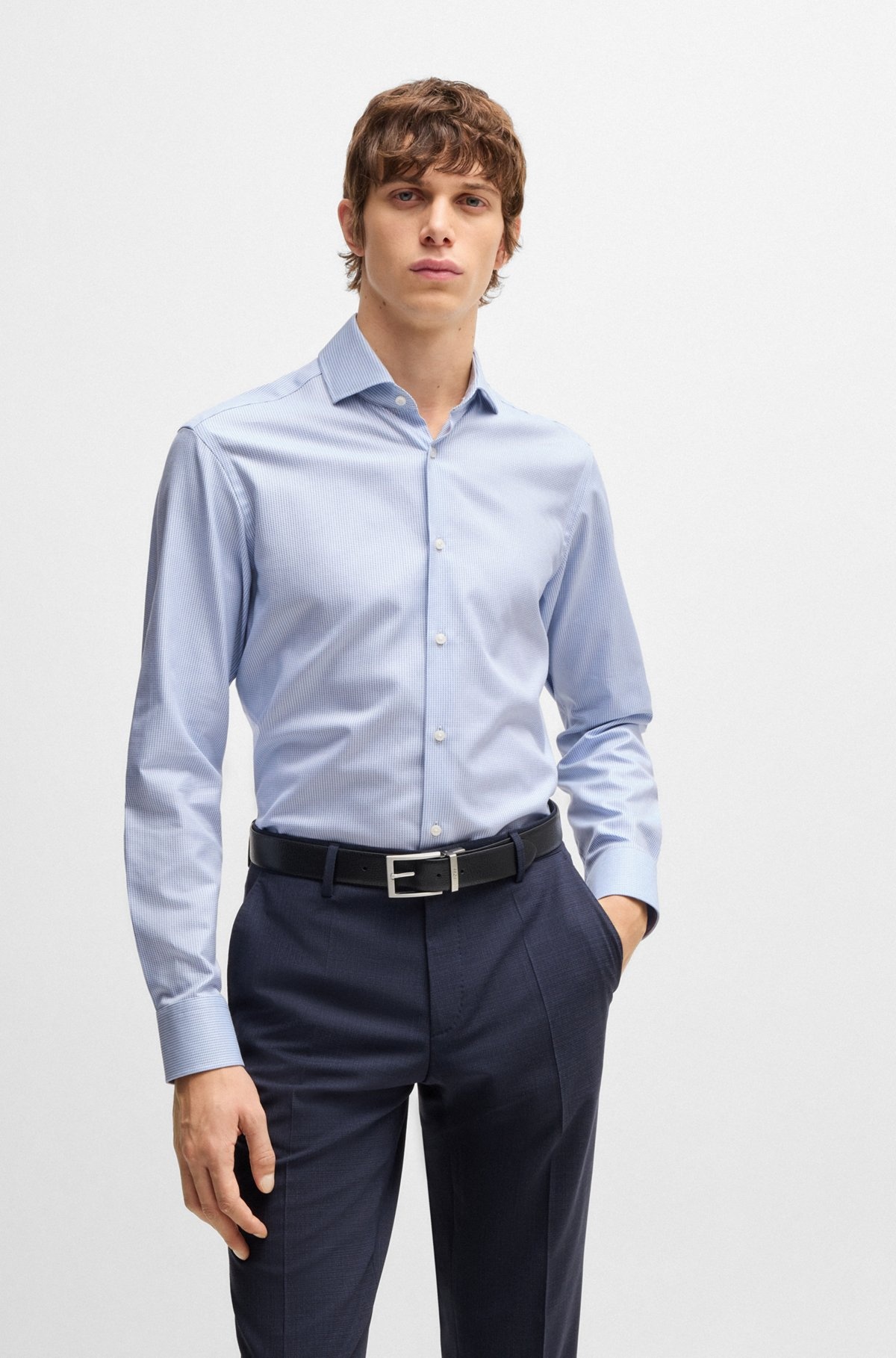 REGULAR-FIT SHIRT IN STRUCTURED COTTON - 2