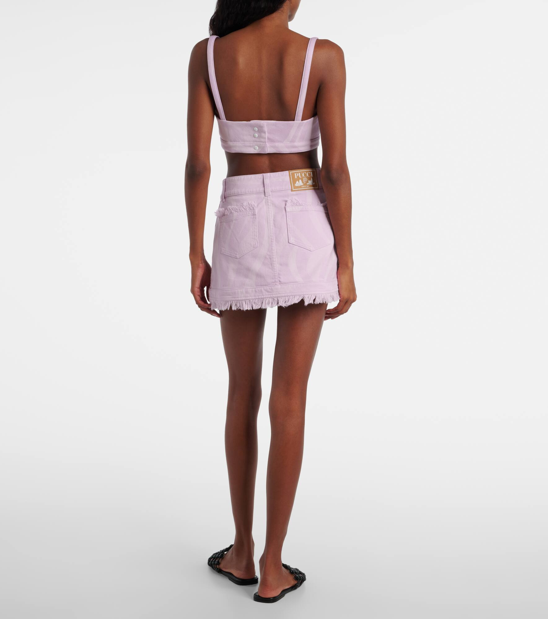 Marmo distressed denim miniskirt - 3