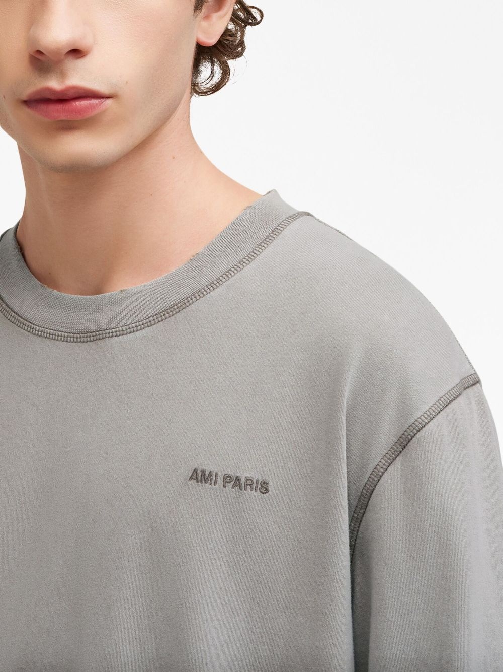 embroidered-logo layered sweatshirt - 5