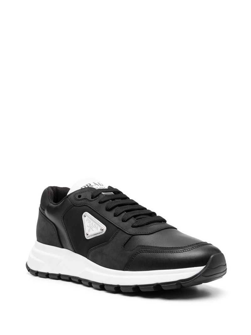 Prada logo-plaque low-top sneakers outlook