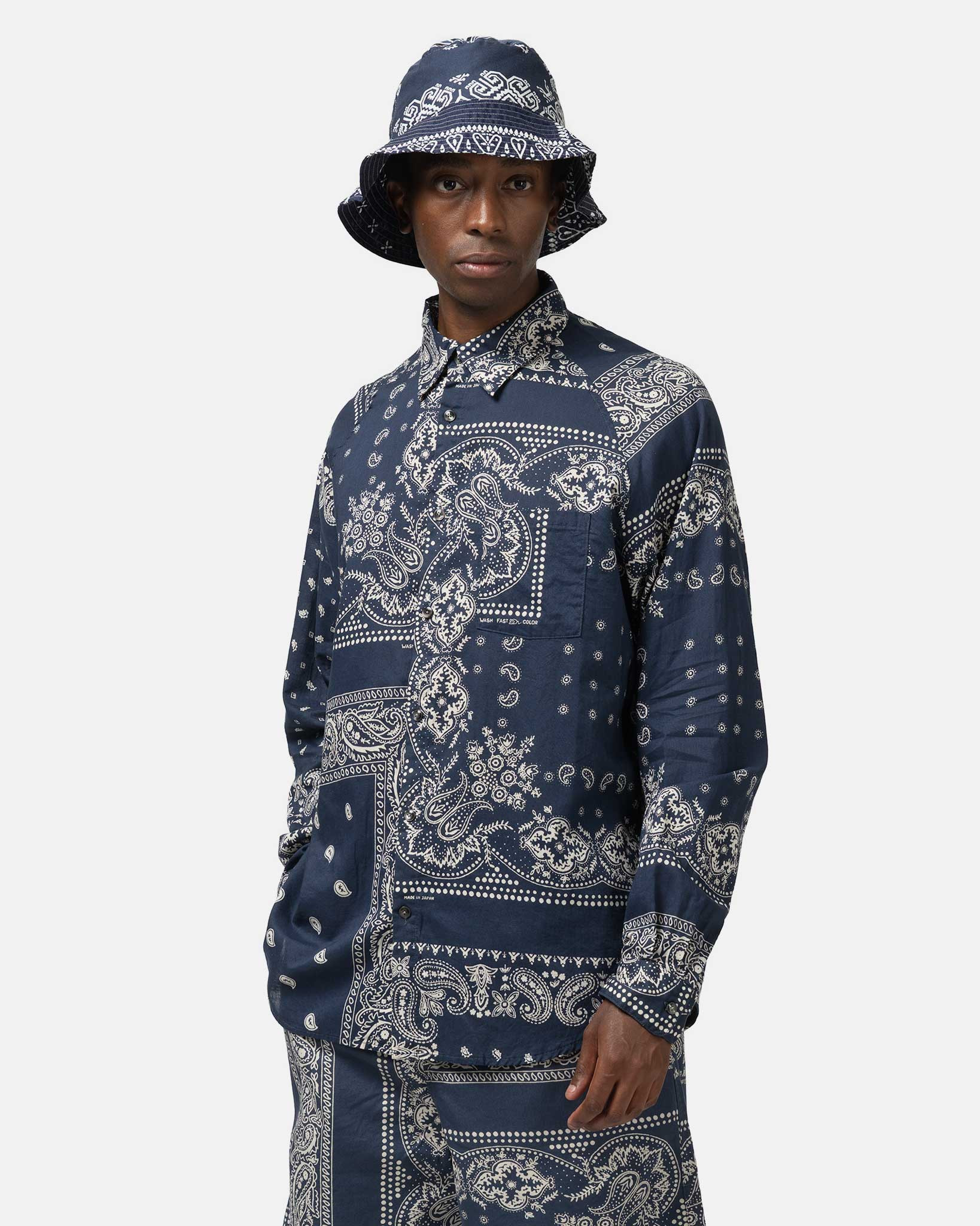 Gauze RAT BRAND Bandana Patchwork Raglan Shirt Aubergine - 4