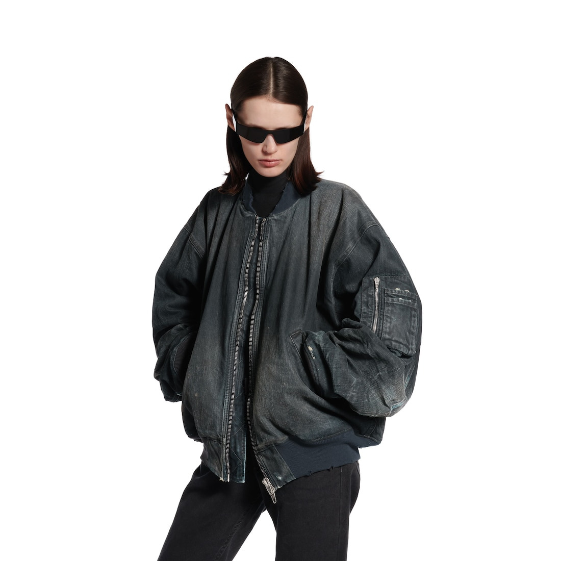 Women's Bomber Jacket in Blue - 6