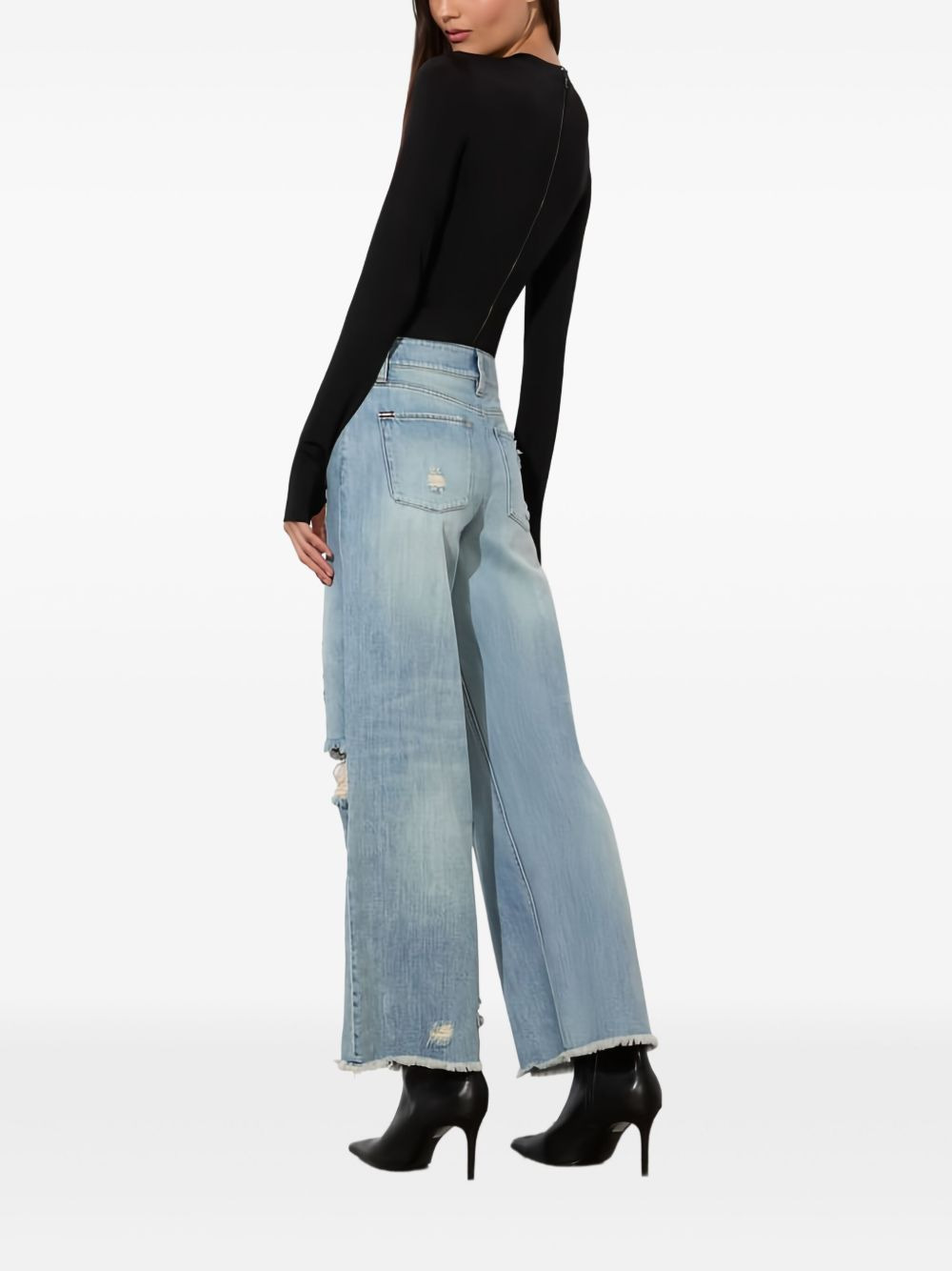 Devoe distressed raw-hem jeans - 4
