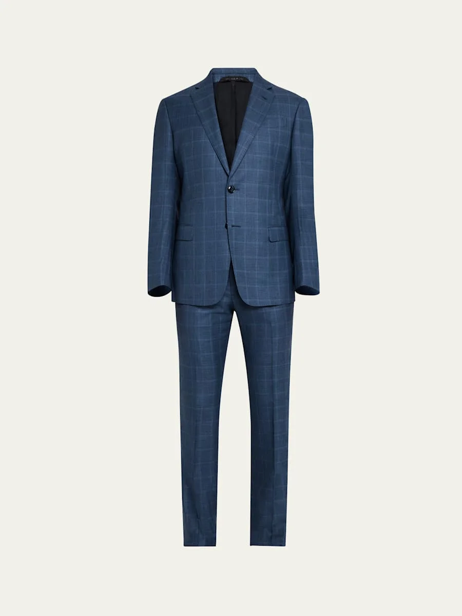 Men's Blurred Windowpane 240G Suit - 1