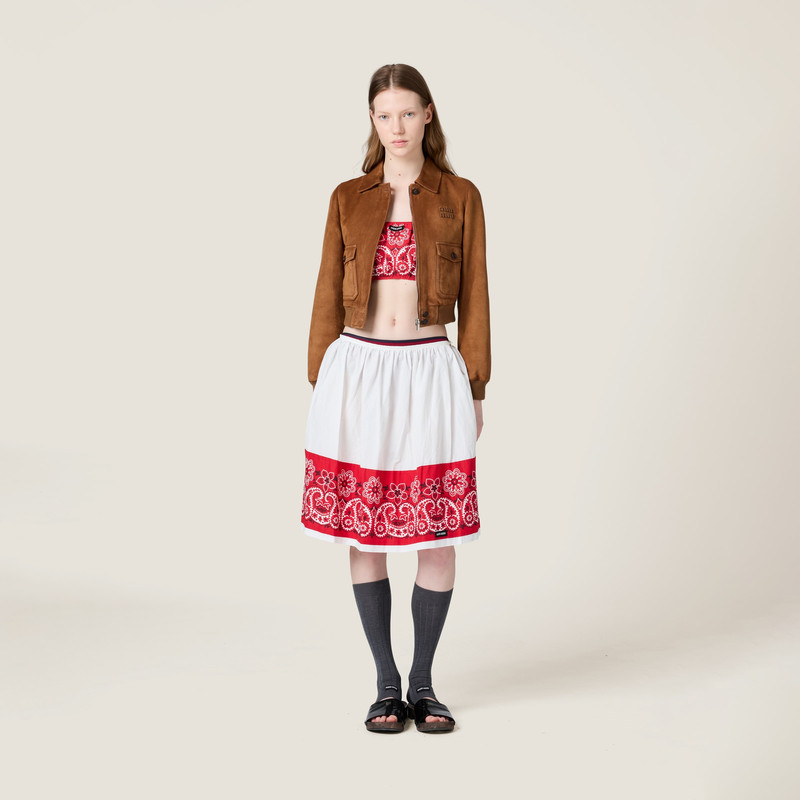 Miu Miu Printed poplin bra top outlook