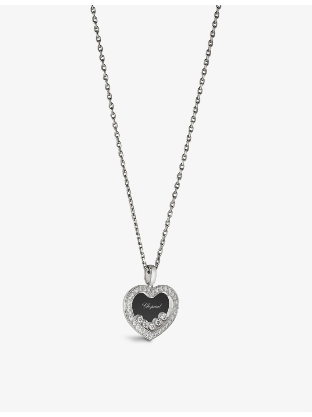 Happy Diamonds 18ct white-gold and 0.73ct round-cut diamond pendant necklace - 5