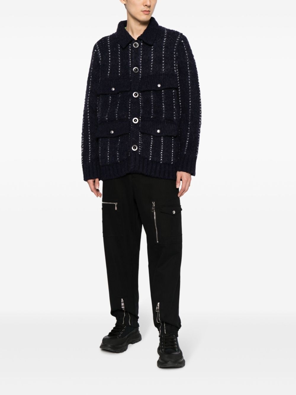 striped bouclÃ© shirt jacket - 2