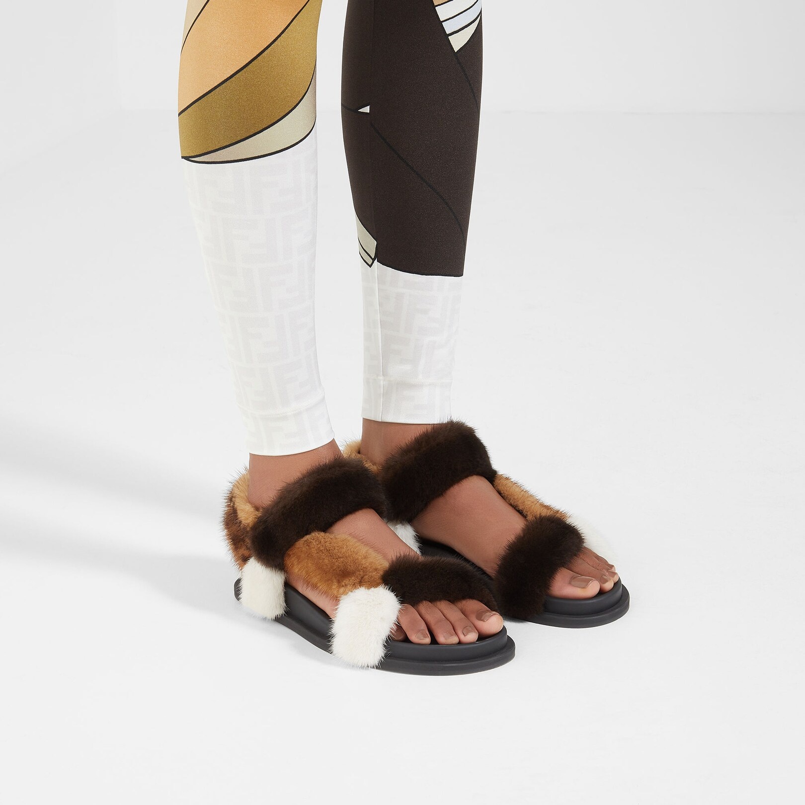 Brown mink sandals - 5