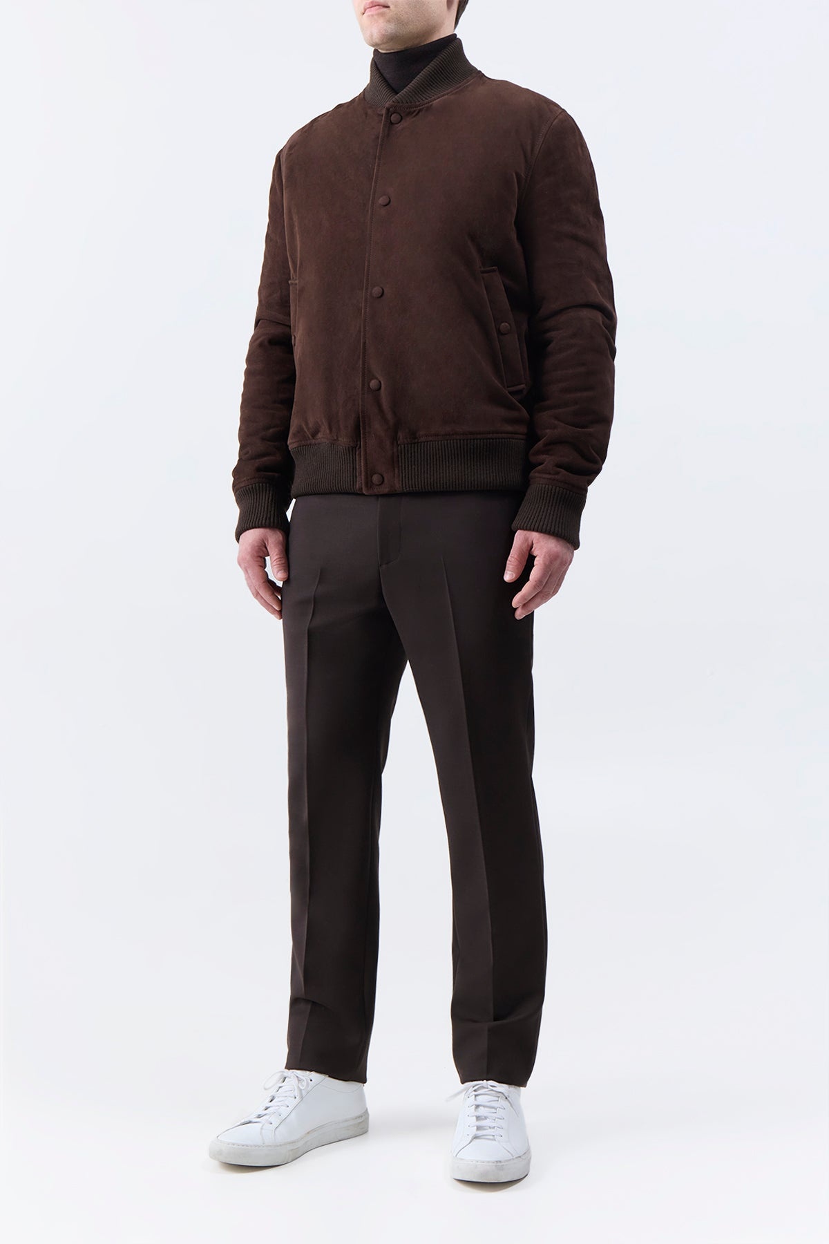 Greg Bomber in Dark Chocolate Suede - 4