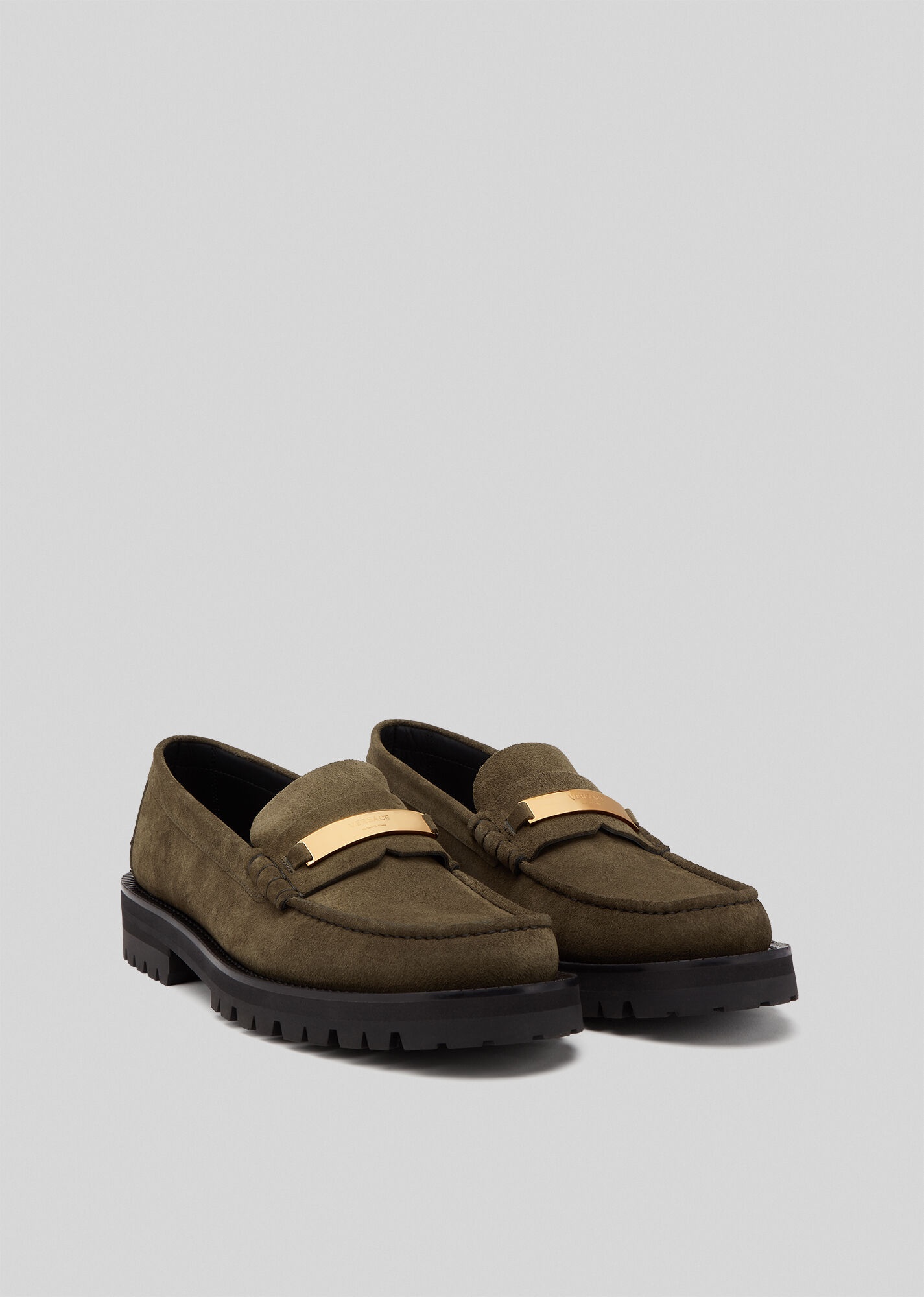 Logo Plate Leather Loafers - 4