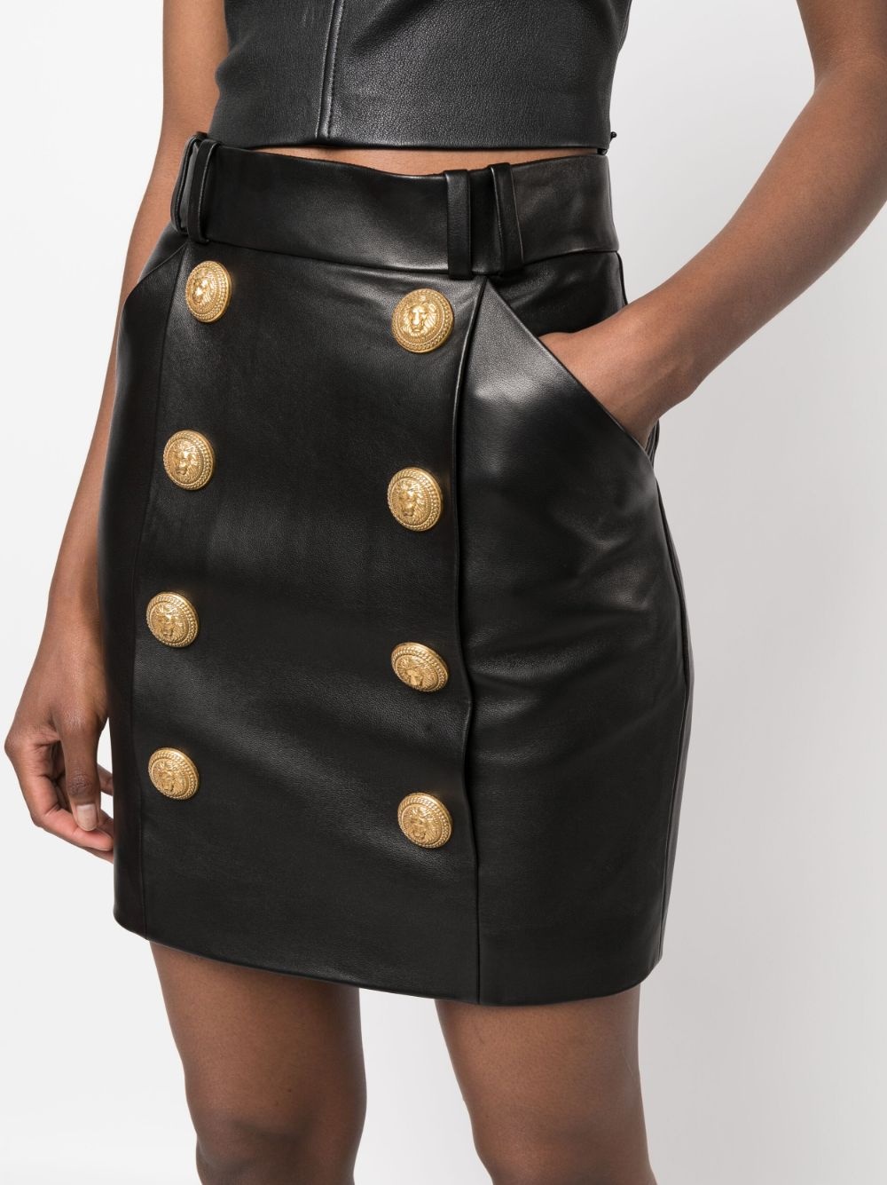 leather mini skirt - 5