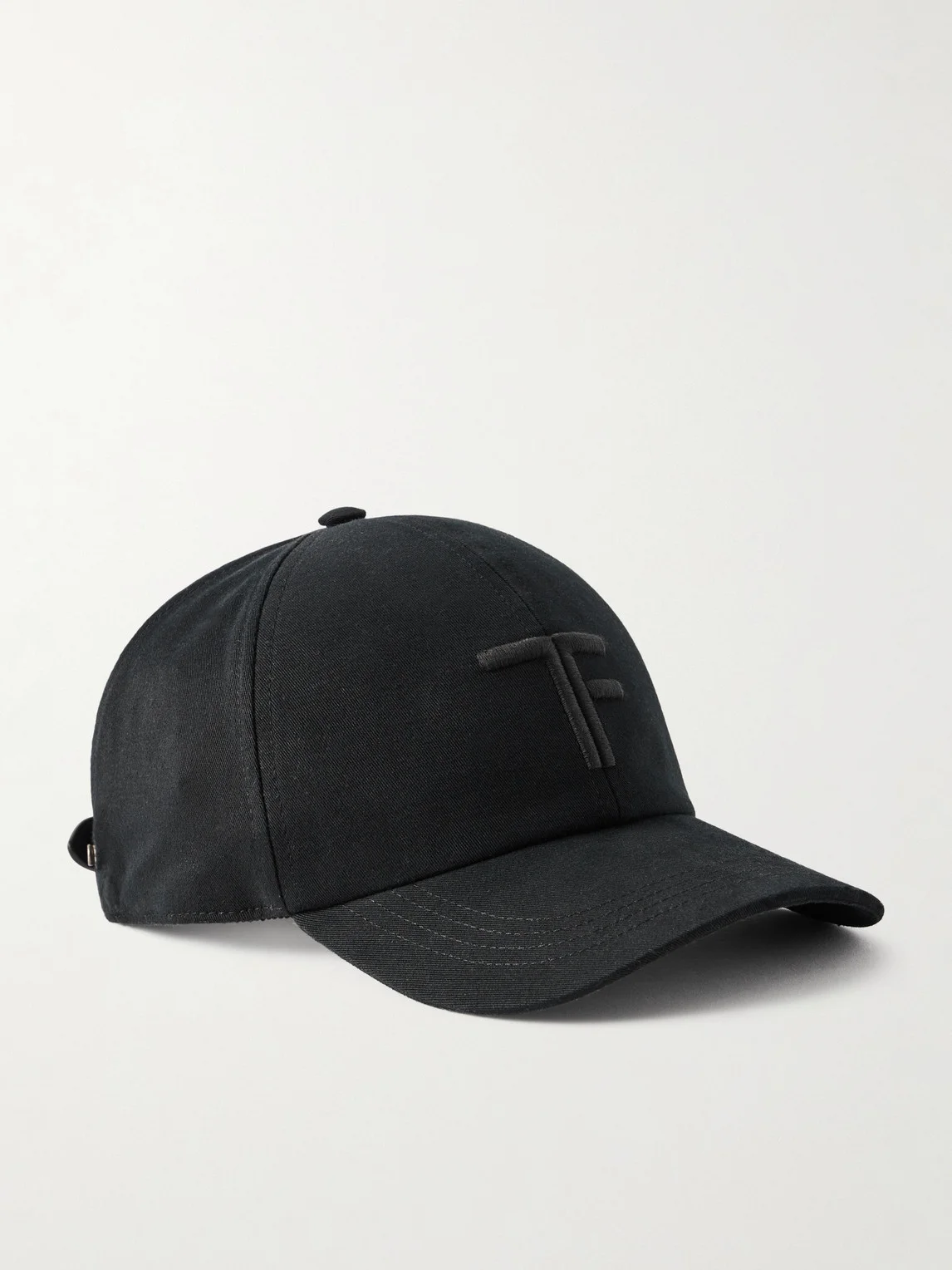 Logo-Embroidered Leather-Trimmed Cotton-Twill Baseball Cap - 1