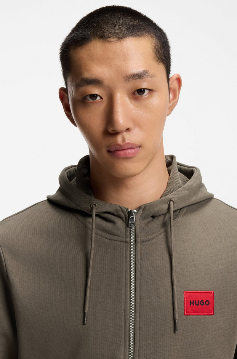 COTTON-TERRY ZIP-UP HOODIE WITH LOGO LABEL 3