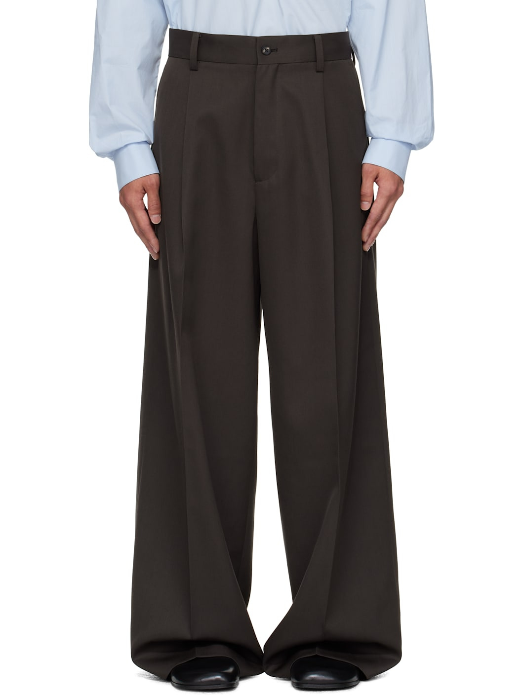 Brown Extra Wide Trousers - 1