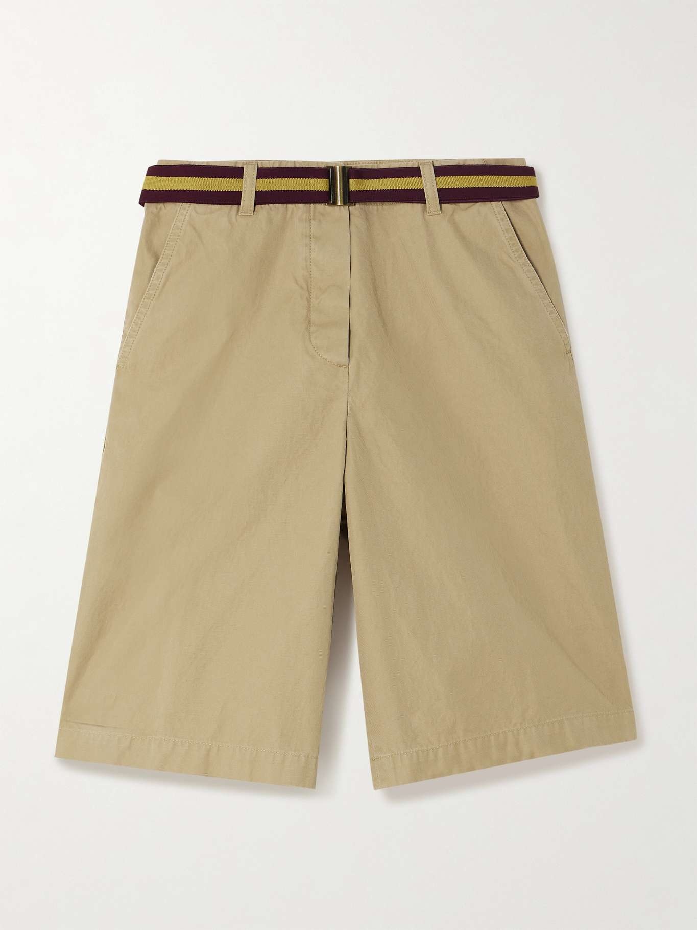 Belted cotton-twill shorts - 1