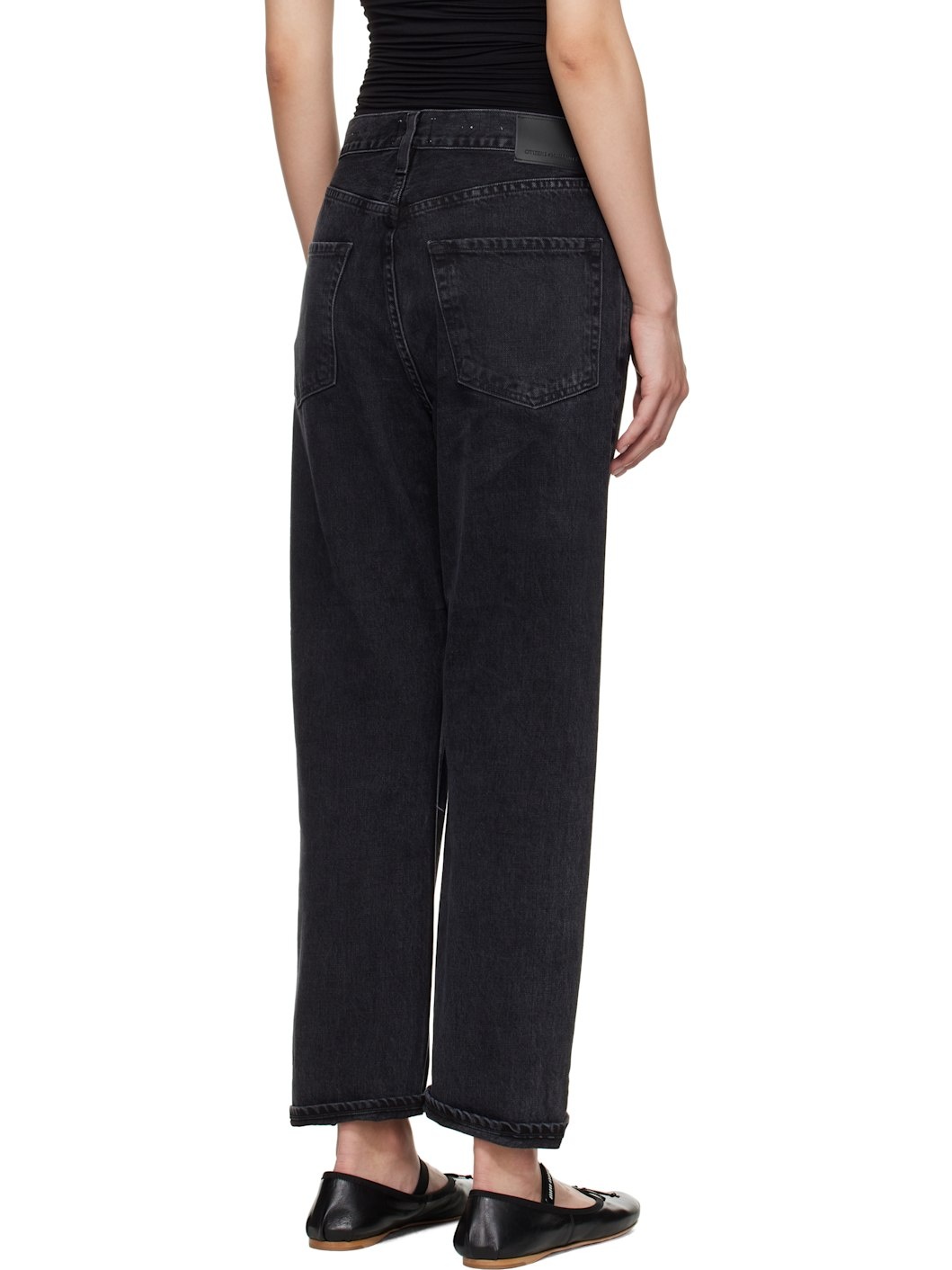 Black Dahlia Bow Leg Baby Roll Jeans - 3