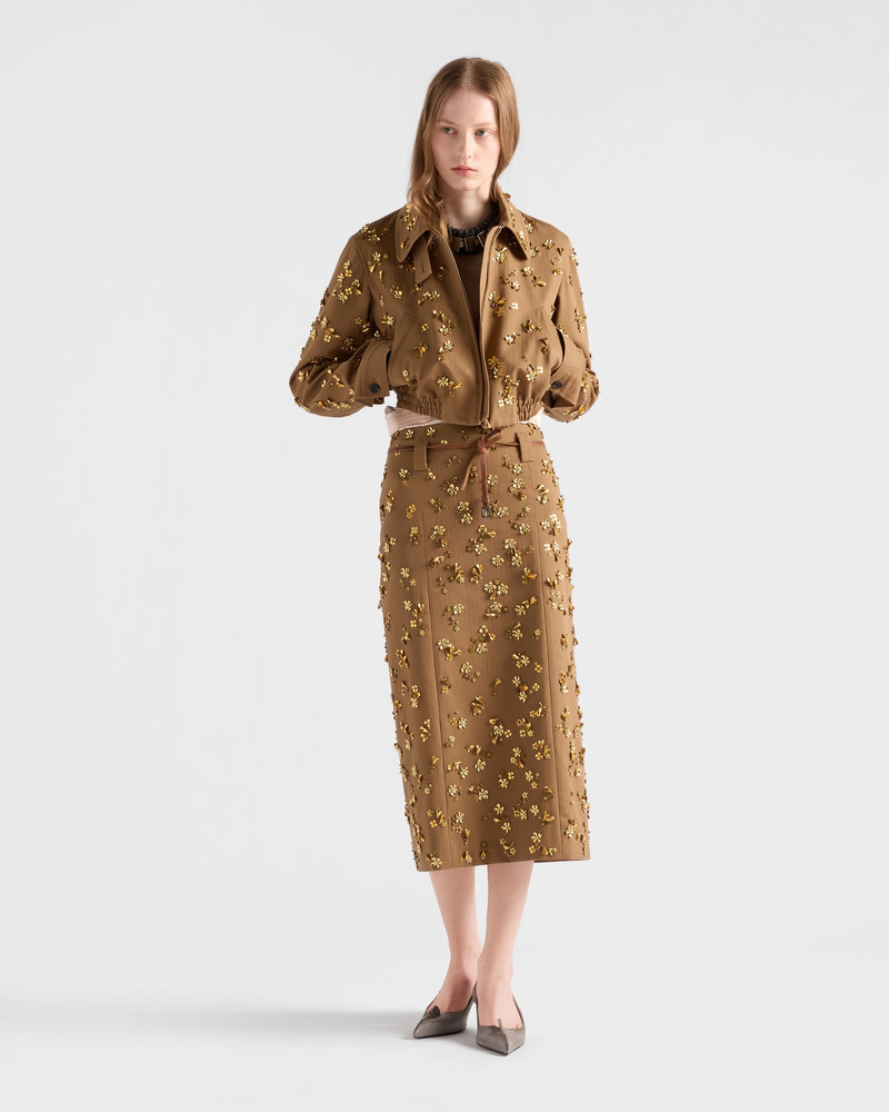 Prada Embroidered chevron blouson jacket outlook