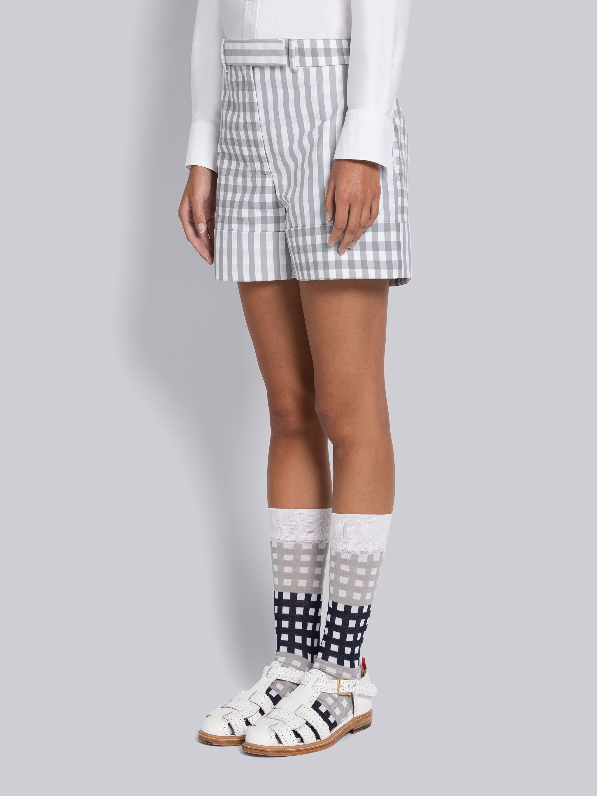 Fun-Mix Gingham Double Face Poplin Sack Short - 2
