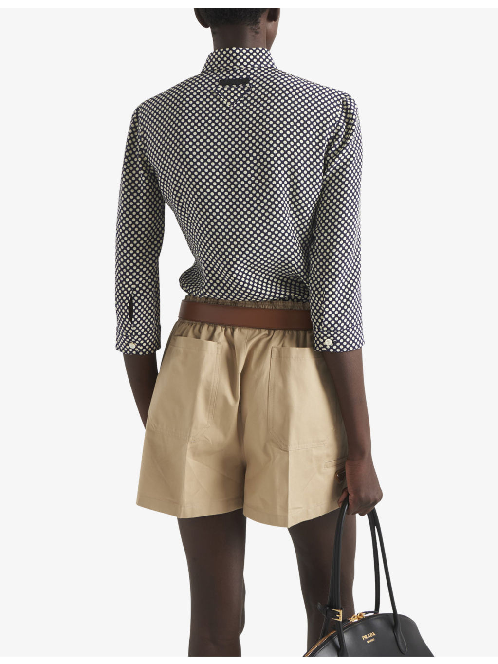 Elasticated-waist cotton-poplin shorts - 4