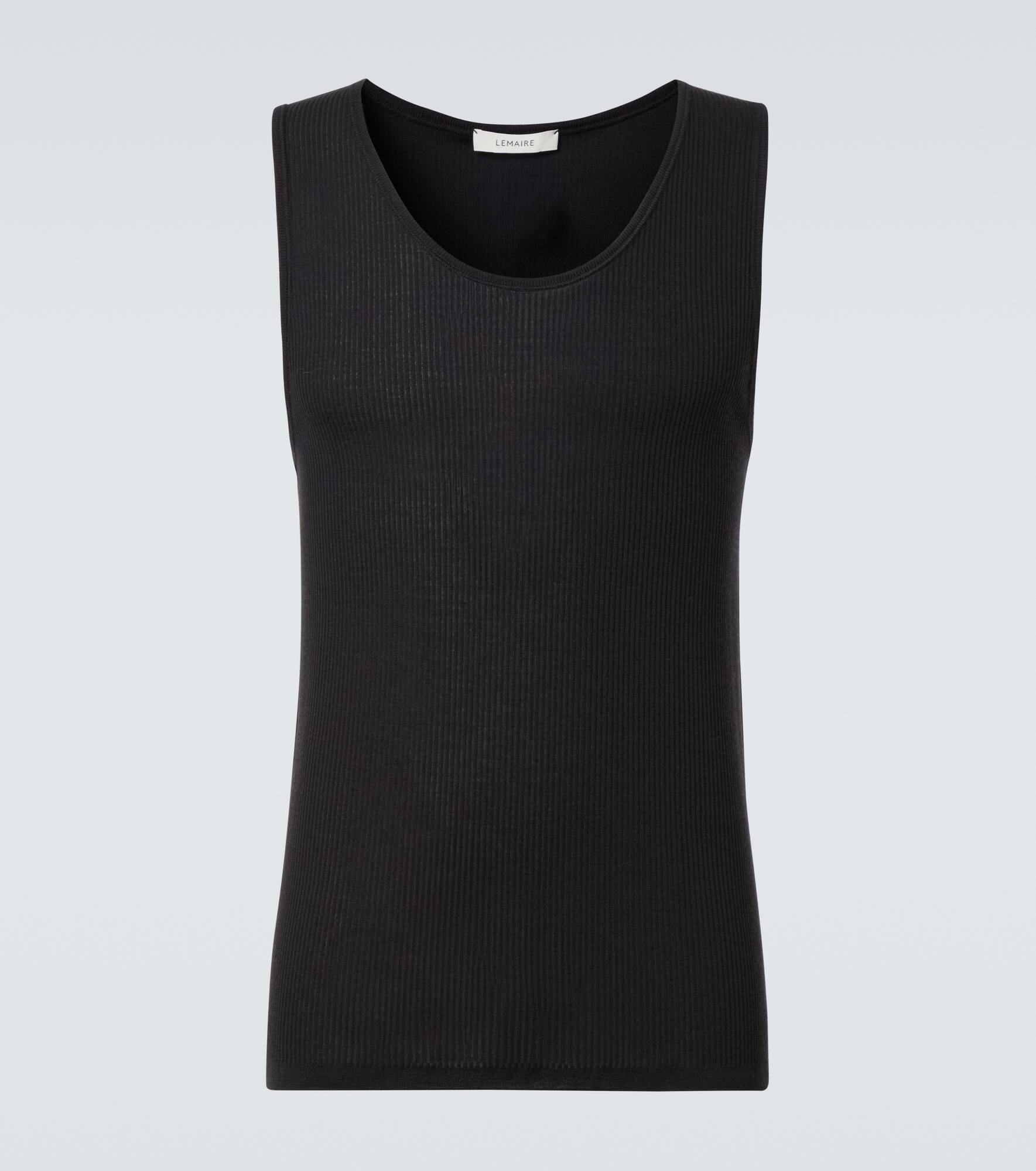 Ribbed-knit wool tank top - 1