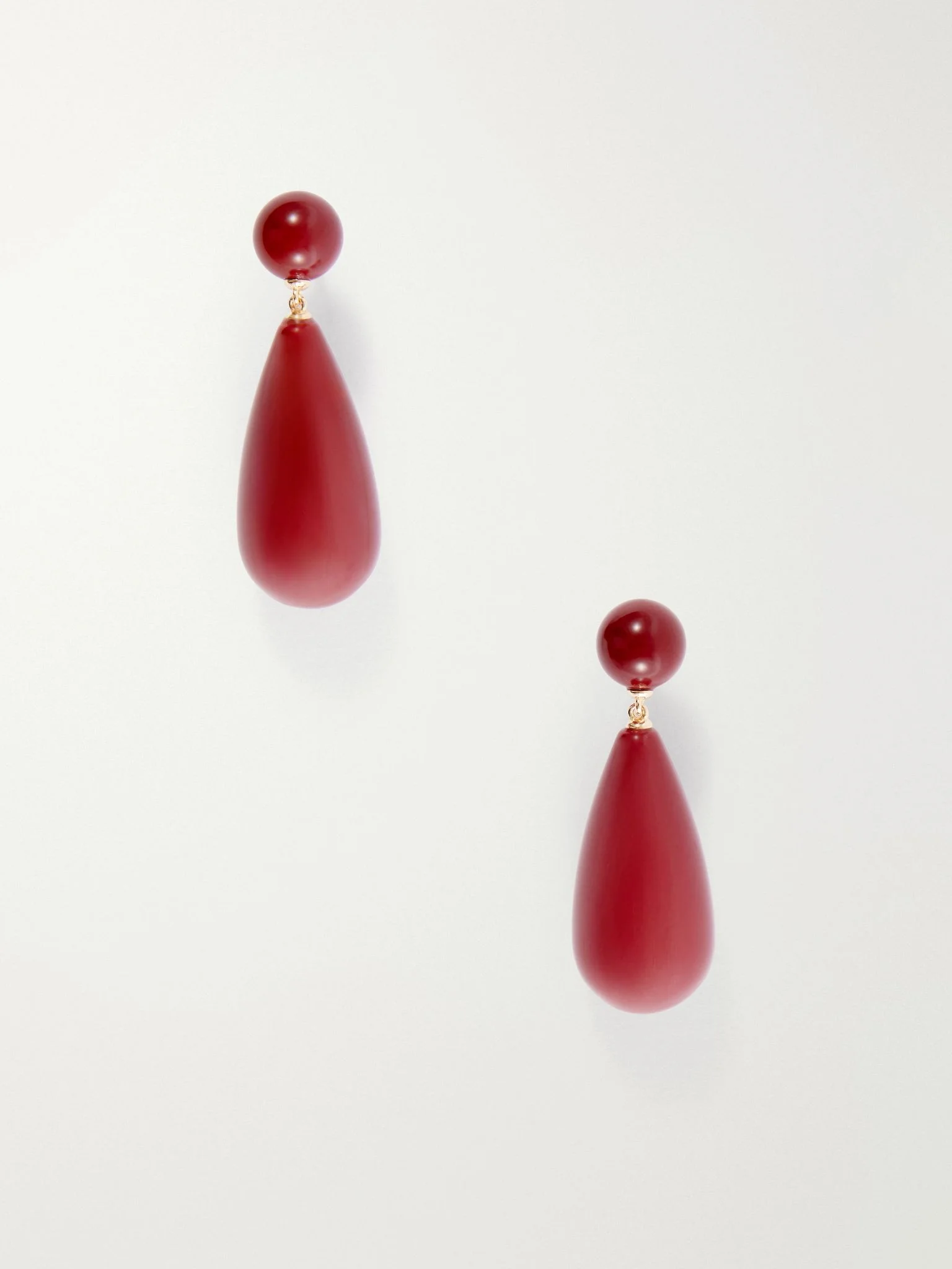The Lola mookaite and sterling silver earrings Burgundy - 1