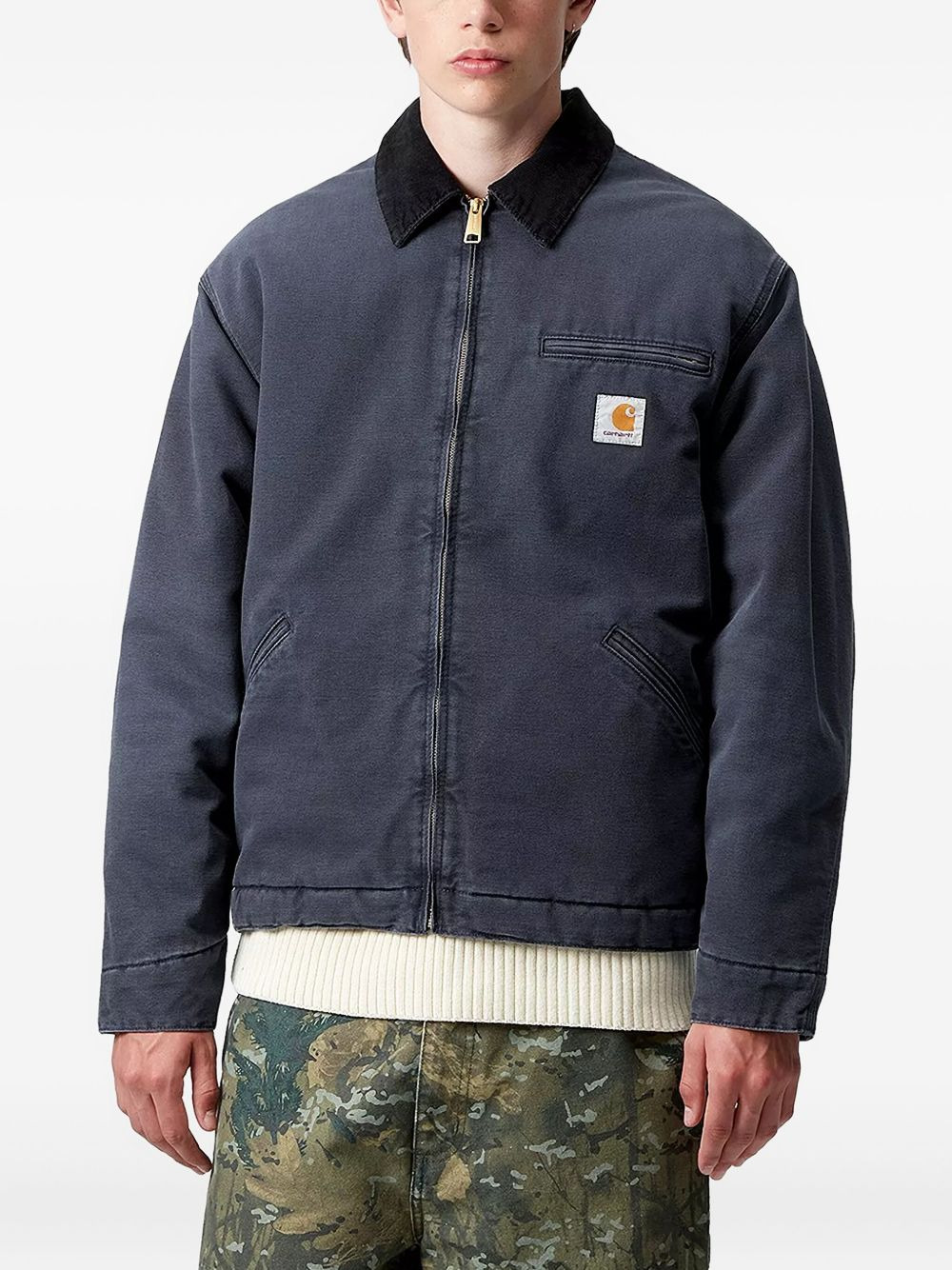 corduroy-collar quilted jacket - 2